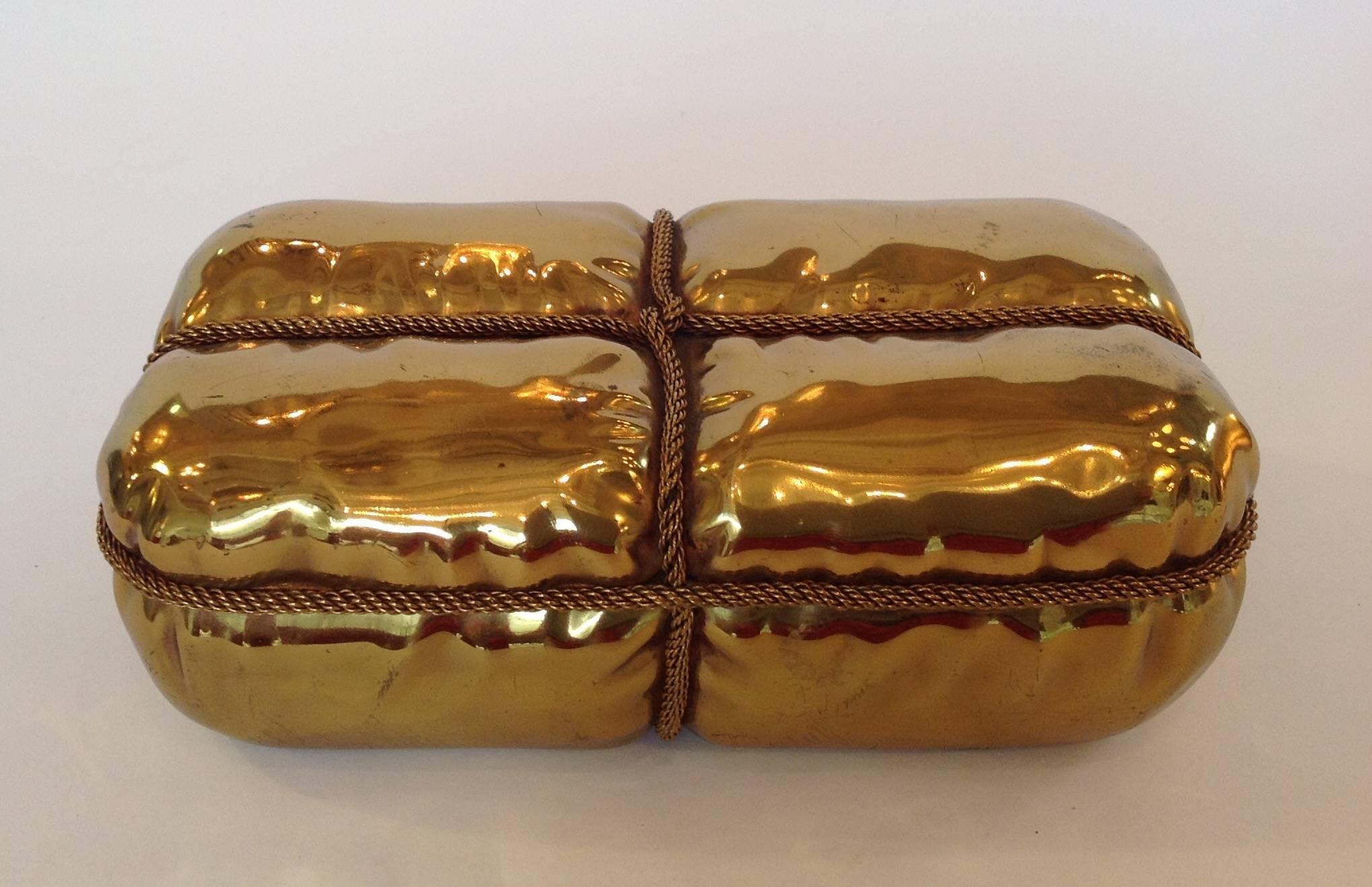 Aesthetic Movement Tiffany Gilded Bronze Box For Sale