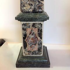 Pair Faux Marble Obelisk