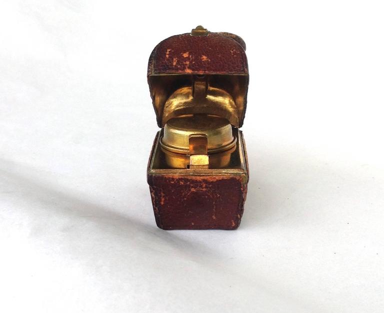 Wonderful 19th Century Victorian Novelty Travelling Inkwell In The Form Of  A Gladstone Bag., 129964