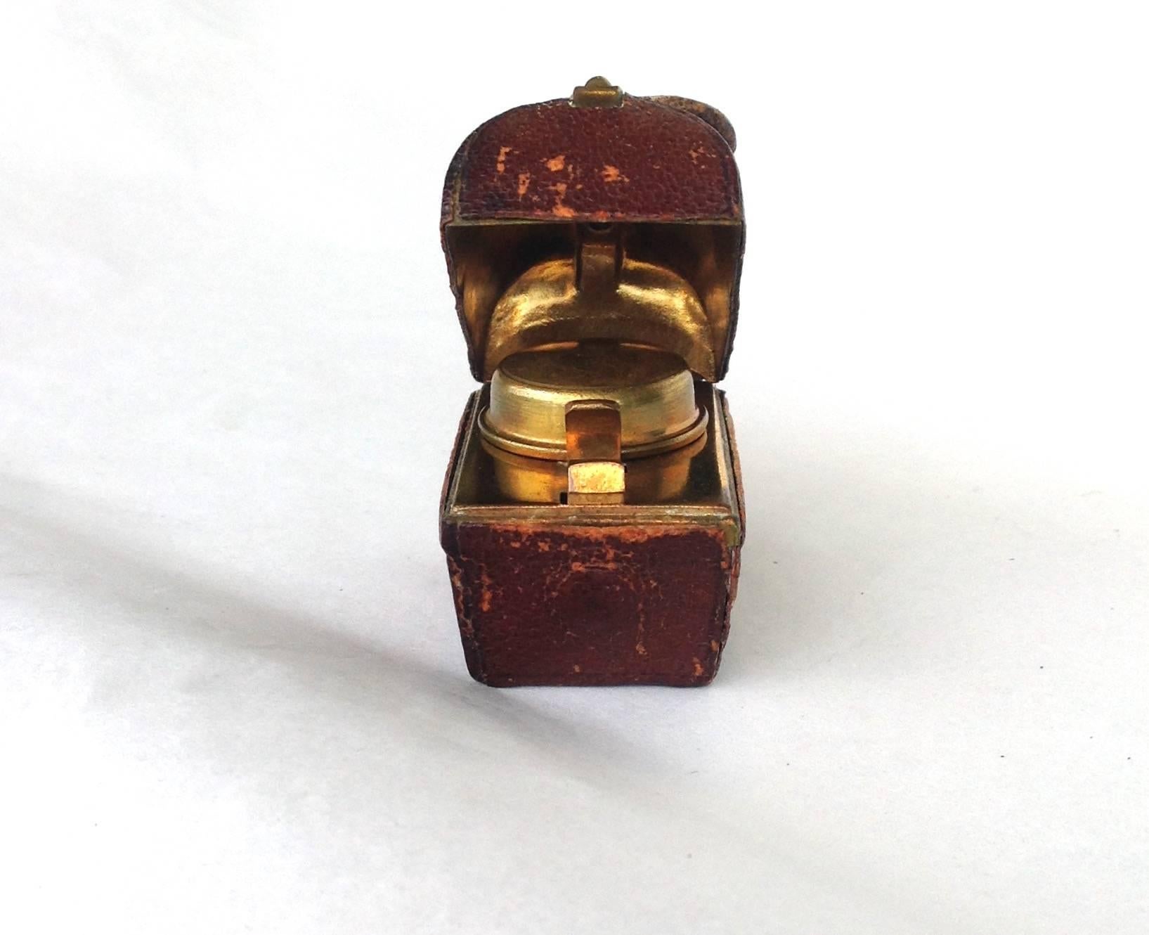 Other Gladstone Bag Traveling Inkwell Late 19th Century For Sale
