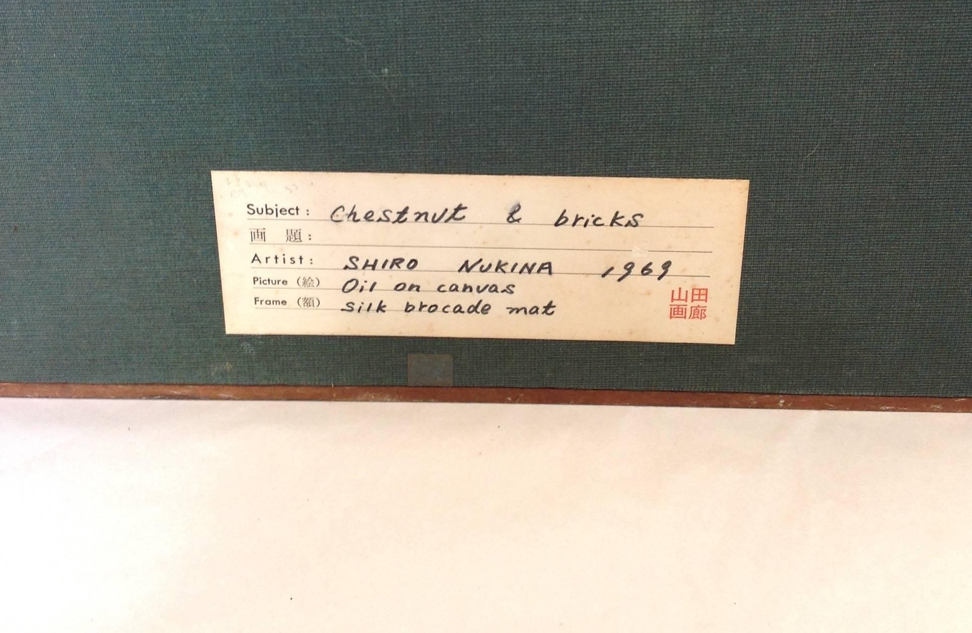 Mid-20th Century Shiro Nukina 'Chestnut & Bricks' Oil on Canvas For Sale