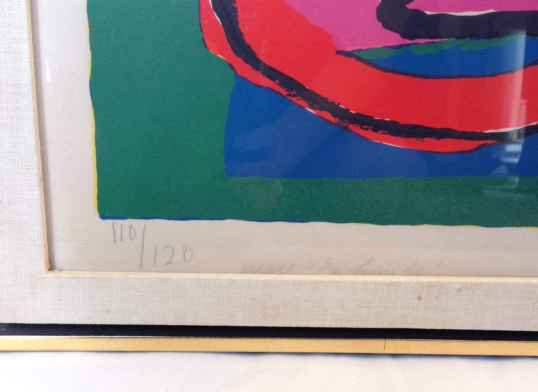 Karel Appel 'En Famille' Lithograph In Excellent Condition In Houston, TX