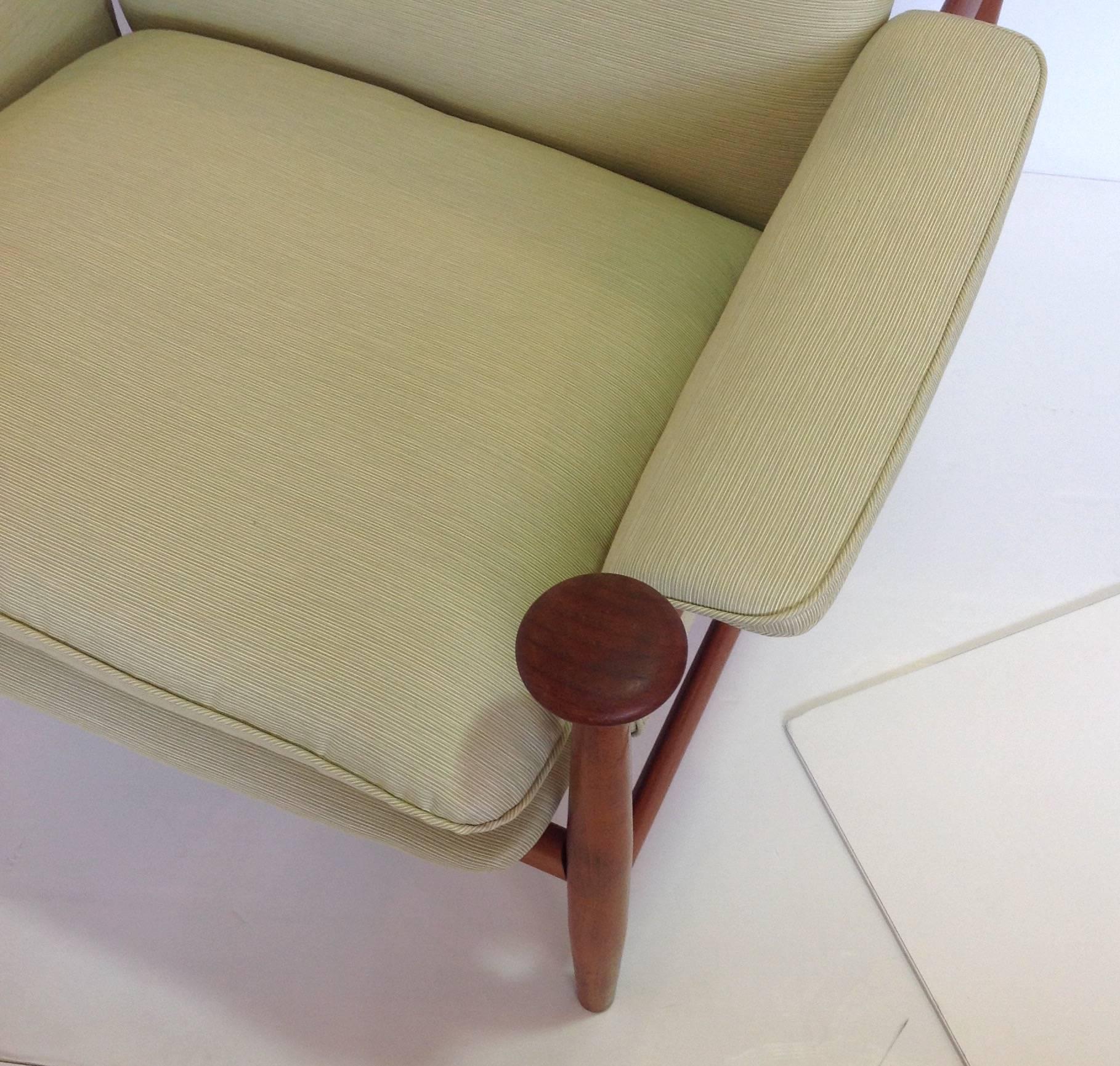 Finn Juhl Bwana Armchair and Ottoman In Excellent Condition For Sale In Houston, TX
