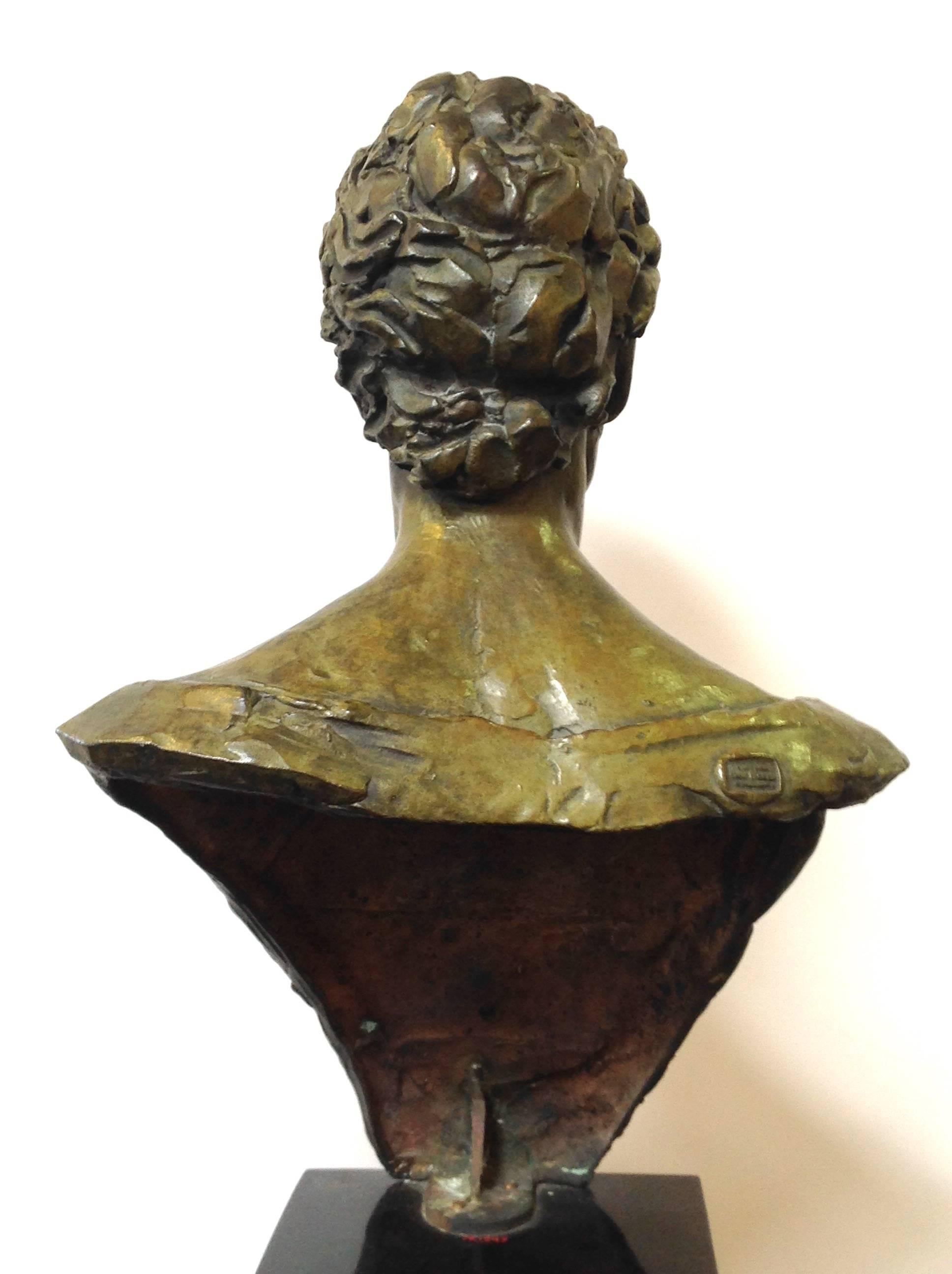 Bronze Bust Ballet Dancer Anthony Doelll by Enzo Plazzotta In Excellent Condition For Sale In Houston, TX