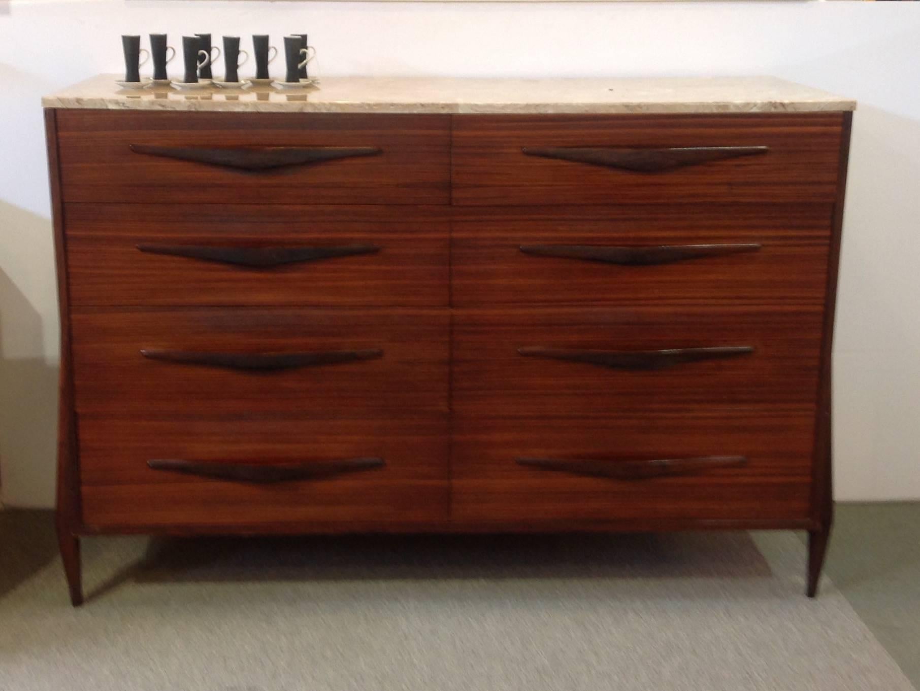 Rosewood Chest of Drawers, Mid-Century In Excellent Condition For Sale In Houston, TX