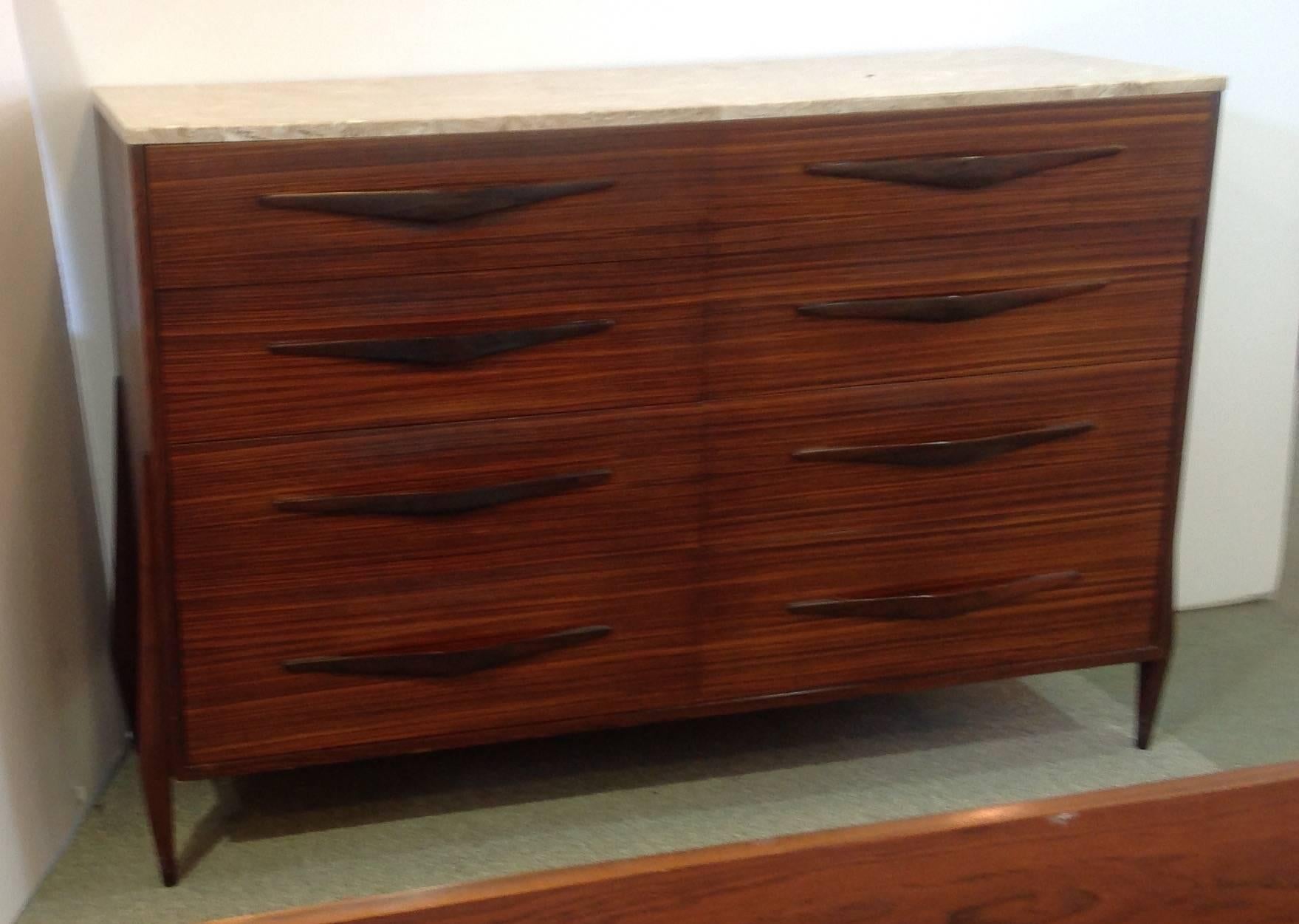 Hungarian Rosewood Chest of Drawers, Mid-Century For Sale