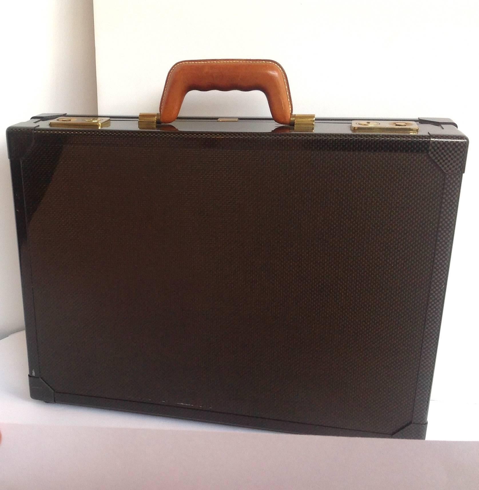 French Hermes Brief Case Graphite Limited Edition Attache For Sale