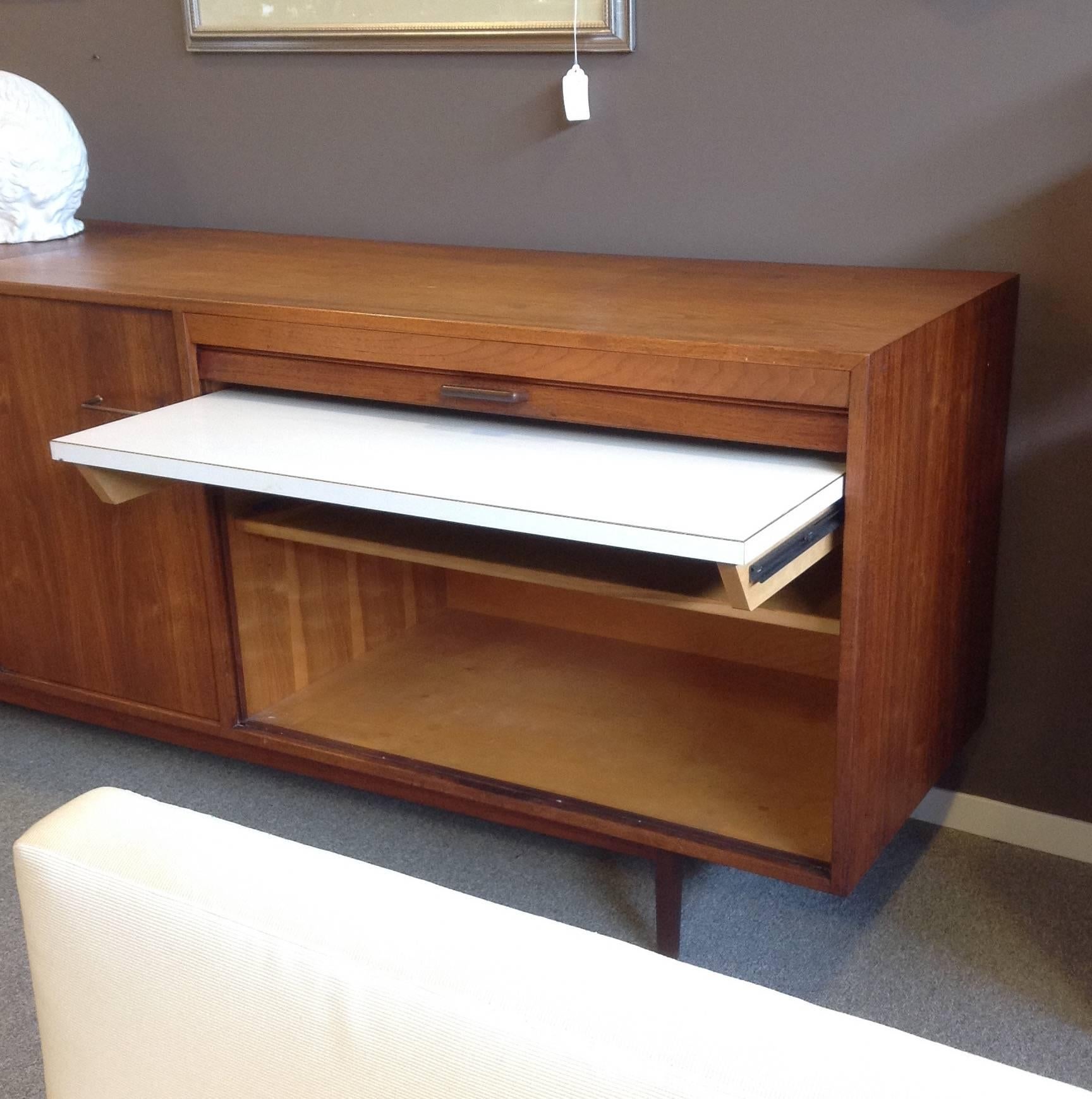 Jens Risom Tambour Door Credenza For Sale 1