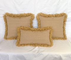 Trio of Fortuny Pillows Blue and Gold