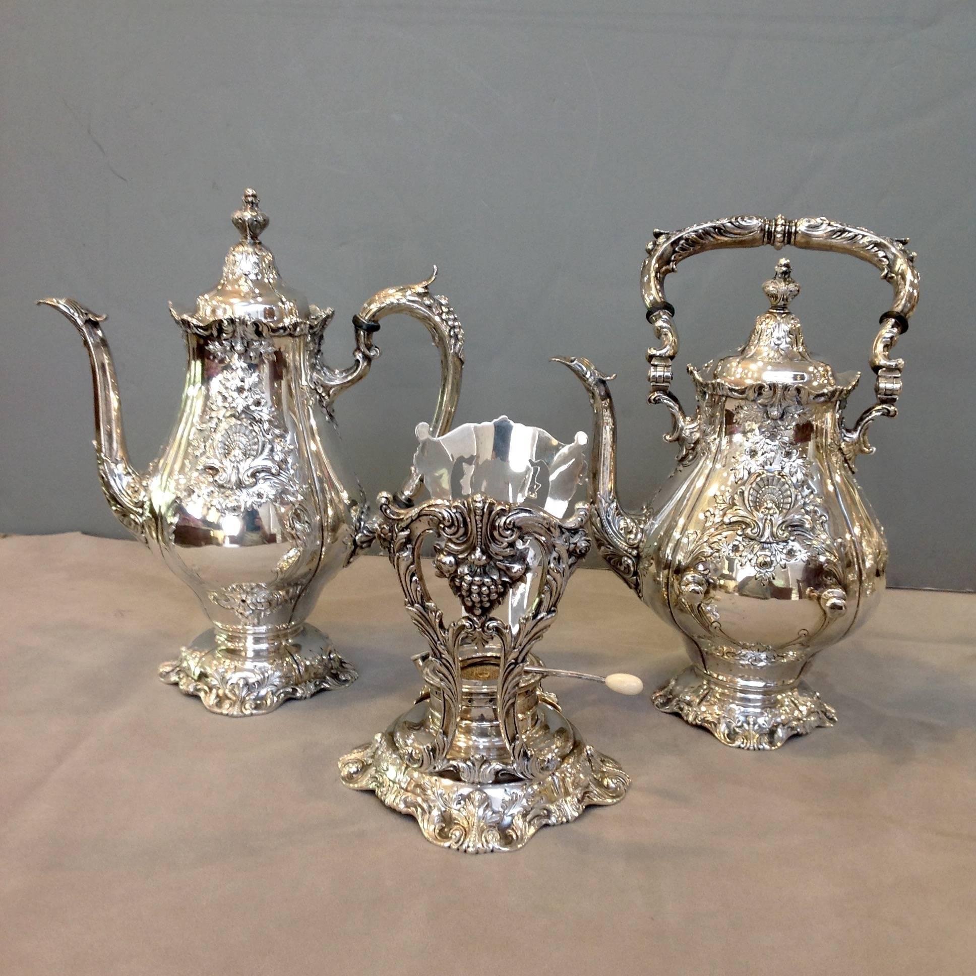American Sir Christopher Sterling Tea Set with Tray For Sale