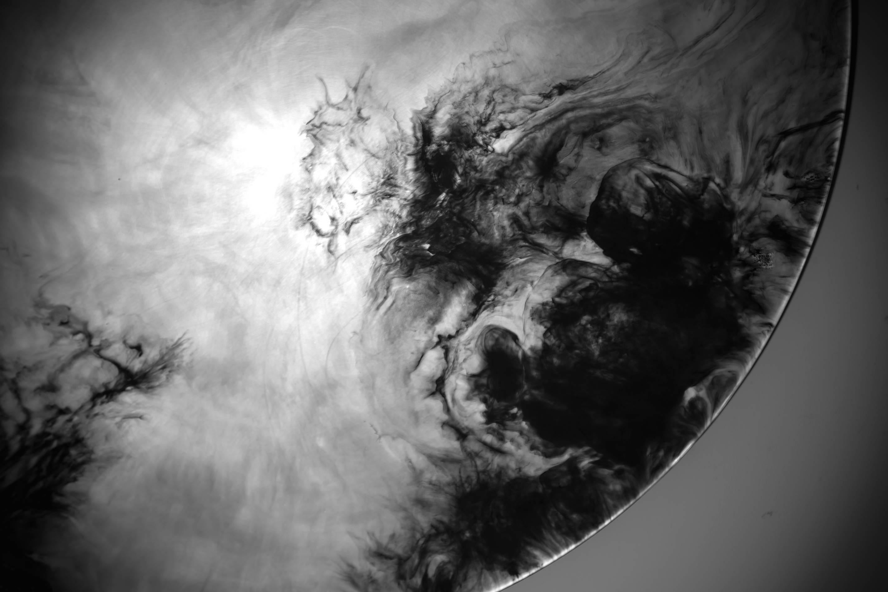 Resin Ether - A Subtly Reflective Wall Mounted Artwork by Tom Palmer (80cm diameter) For Sale