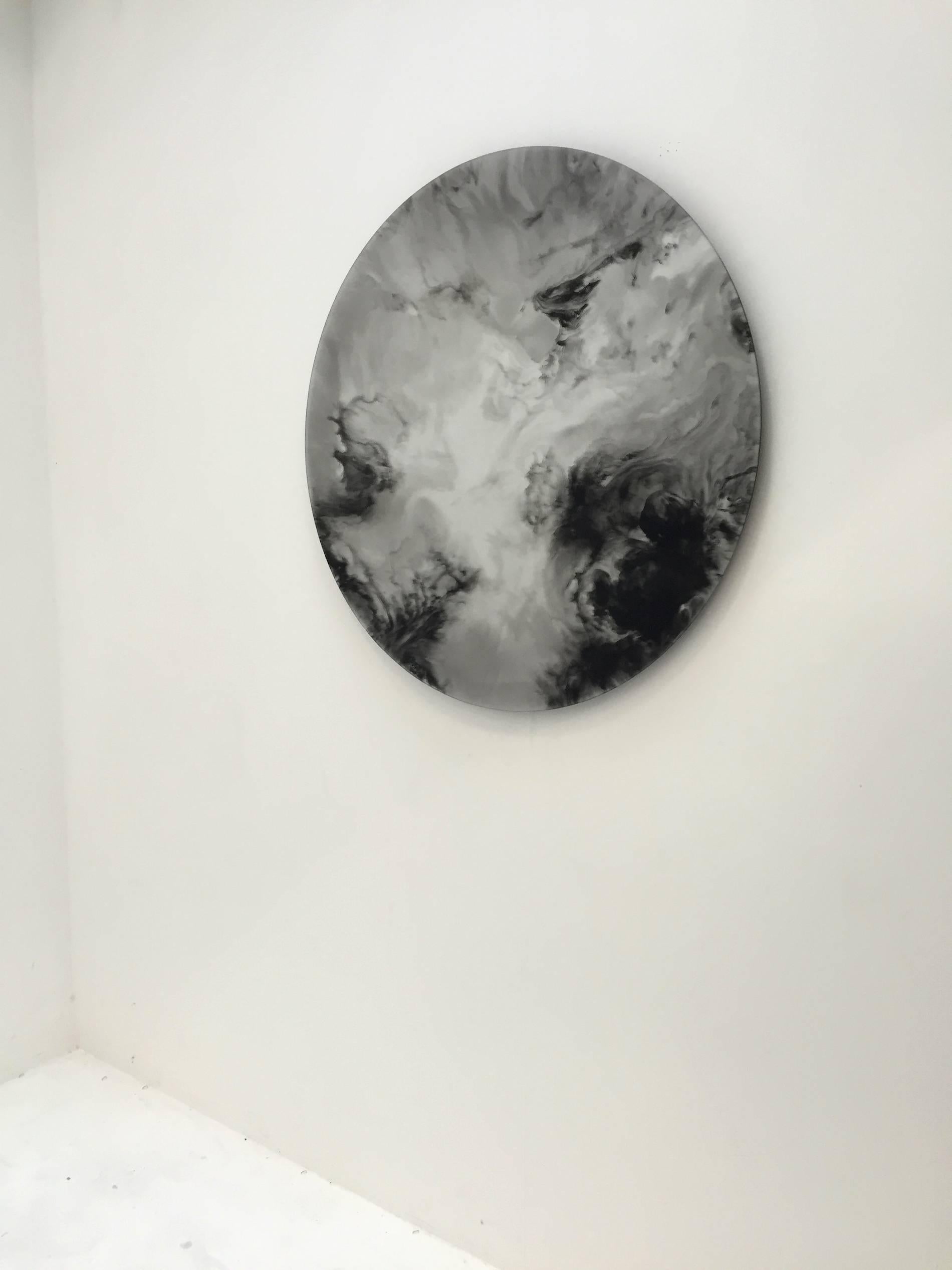 Ether - A Subtly Reflective Wall Mounted Artwork by Tom Palmer (80cm diameter) For Sale 3