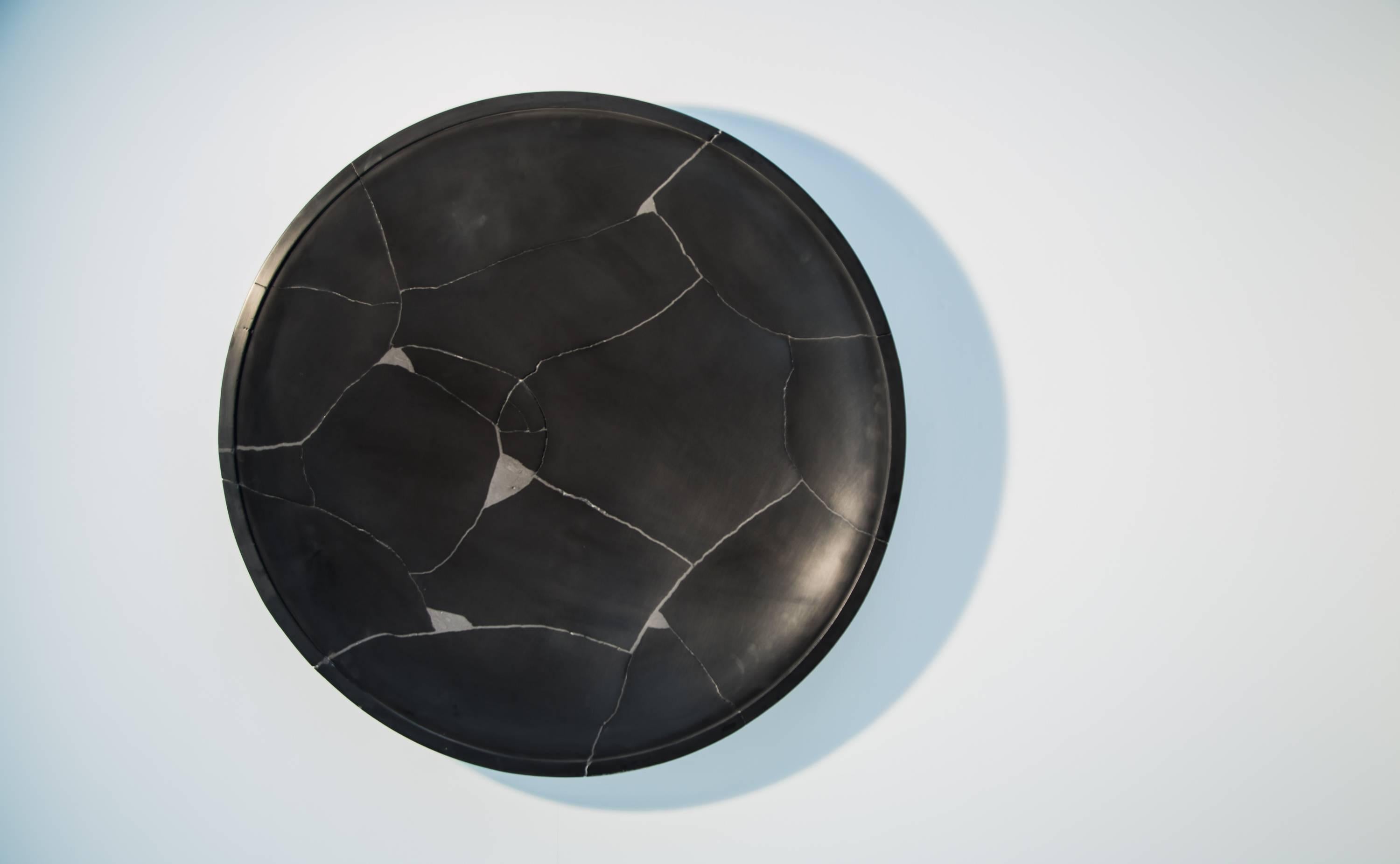 Contemporary Kintsugi Sound Mirror-a focal wall mounted cast sculpture that alters sound For Sale