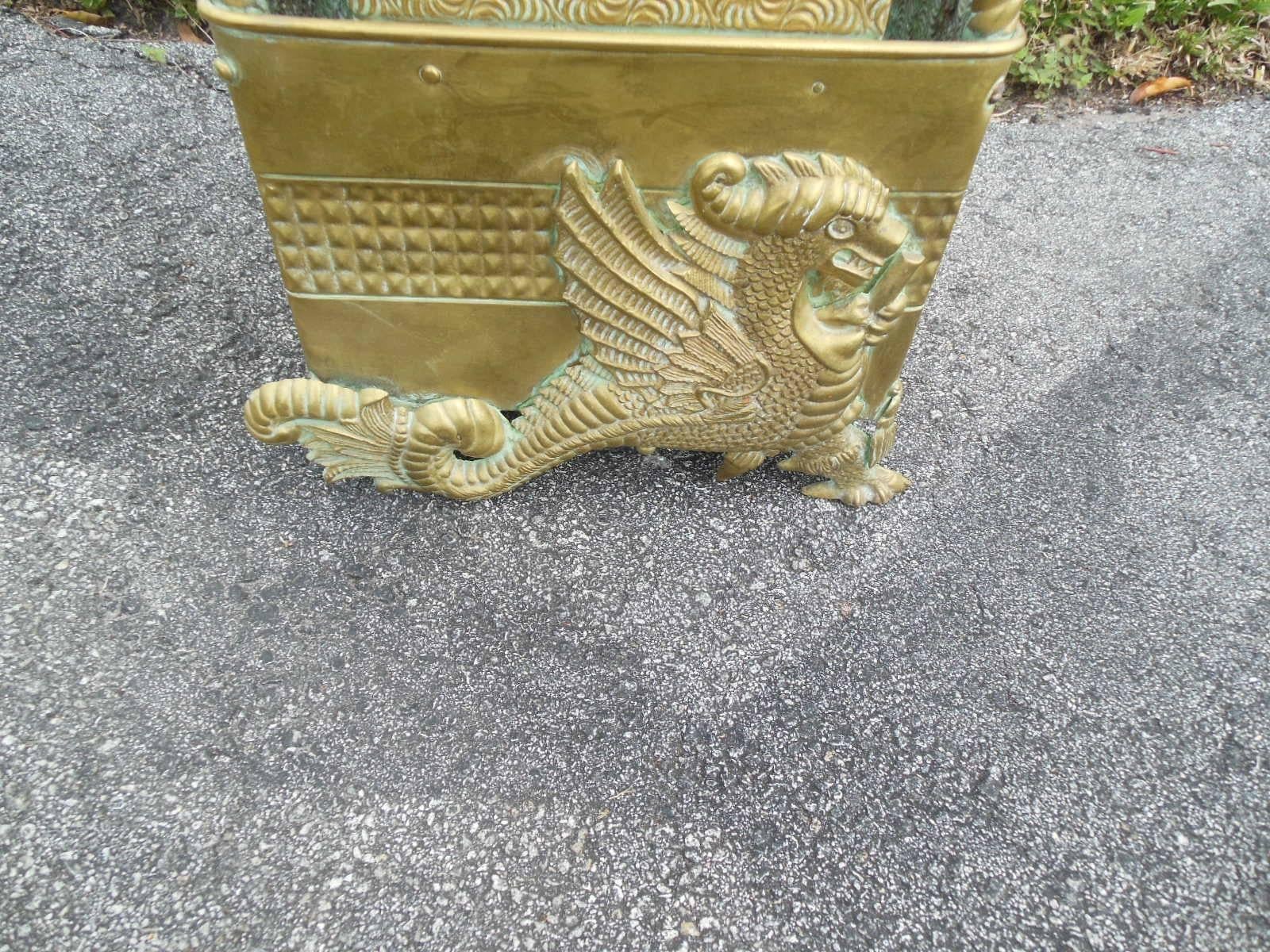American Aesthetic Brass Antique Umbrella Stand For Sale 2
