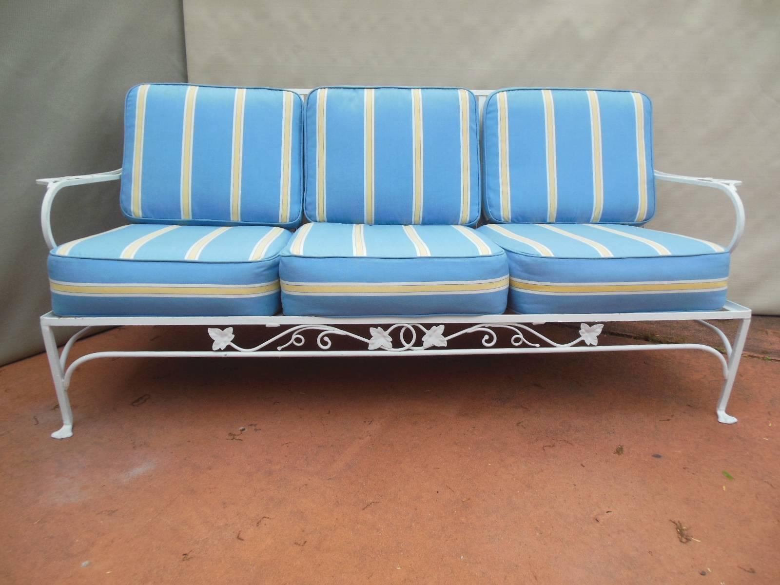 American Salterini Vintage Patio Set, Mt Vernon Pattern Sofa and Armchair