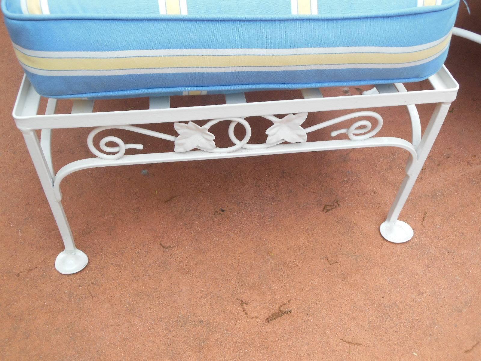 Wrought Iron Salterini Vintage Patio Set, Mt Vernon Pattern Sofa and Armchair