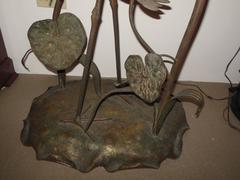 Vienna Austrian Bronze Figural Floor Lamp with Abalone Shells