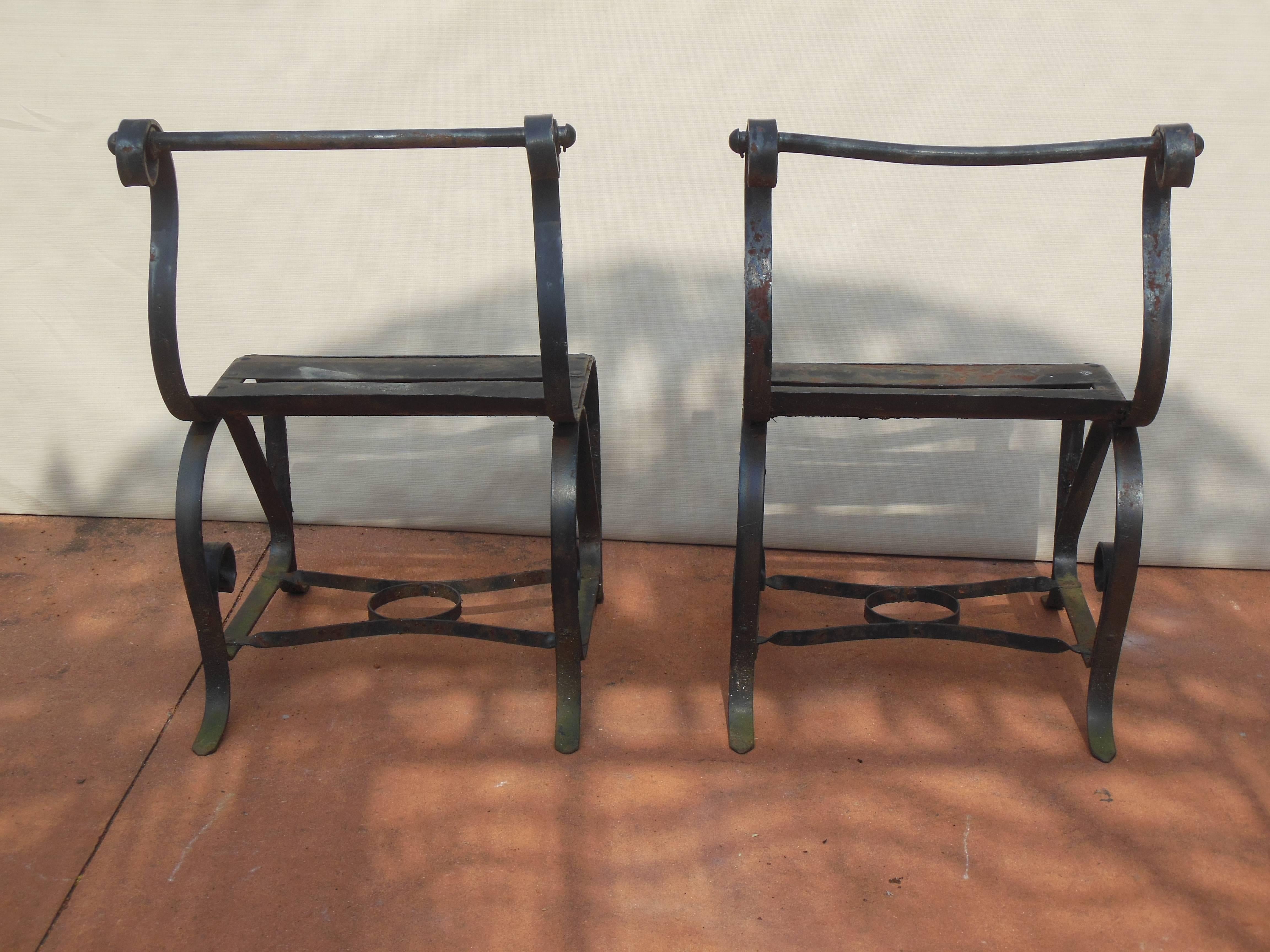 mid century iron chair