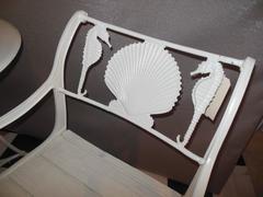 Bistro Set, Cast Iron Table and Chairs with Shell & Sea Horses
