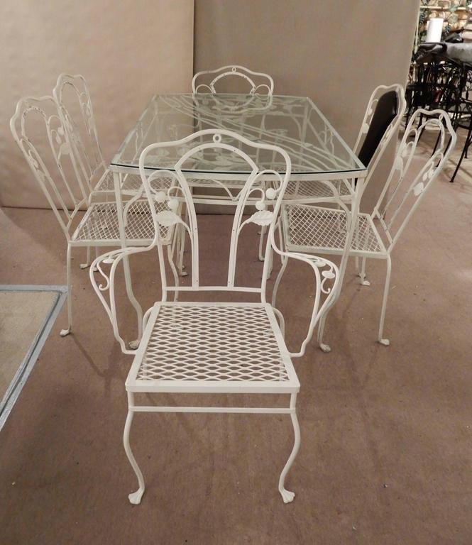 Salterini Wrought Iron Dining Set Seven Pieces For Sale at 1stDibs