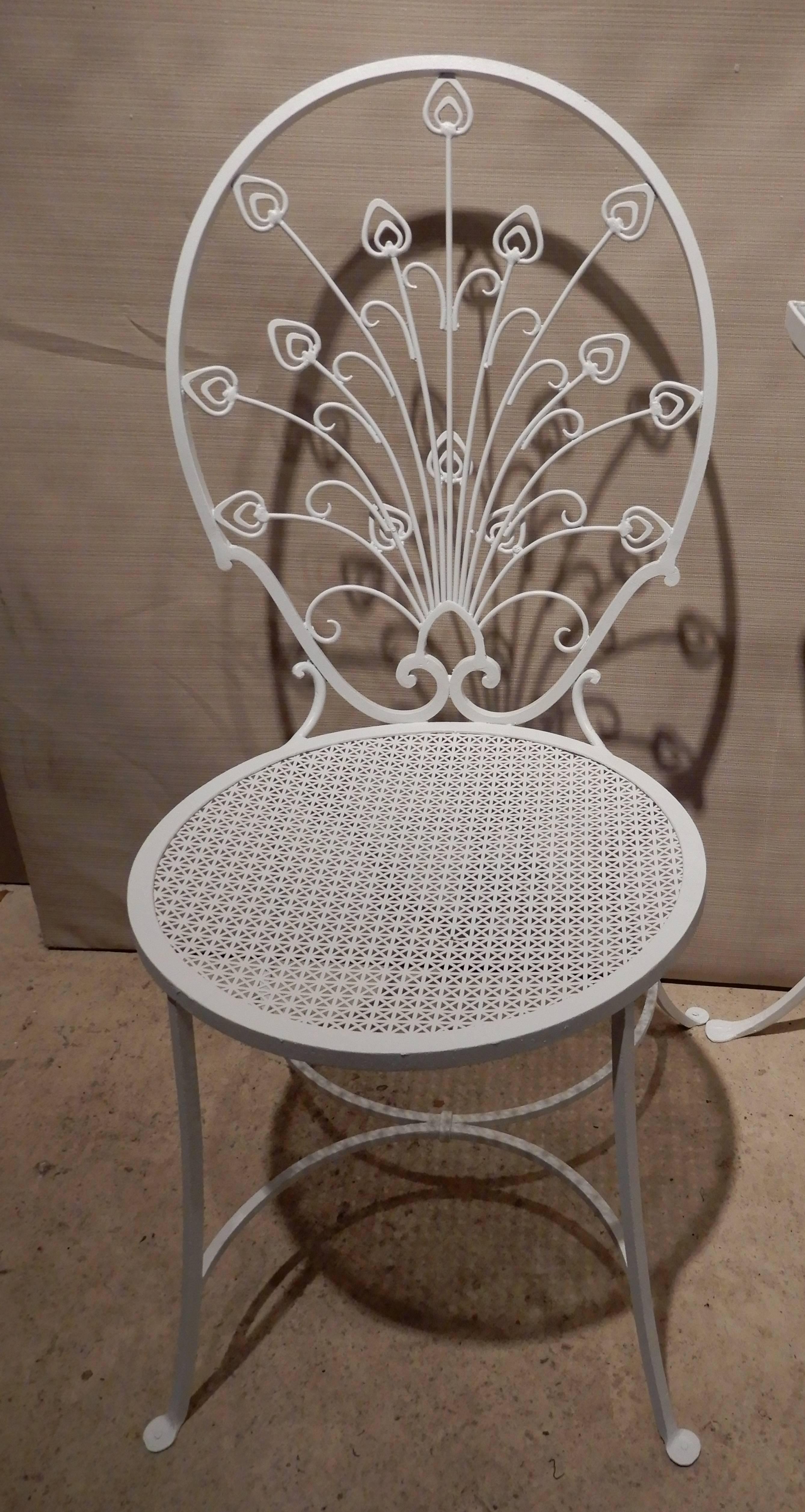 Hollywood Regency Vintage Salterini Mini Peacock Chair with Matching Table For Sale