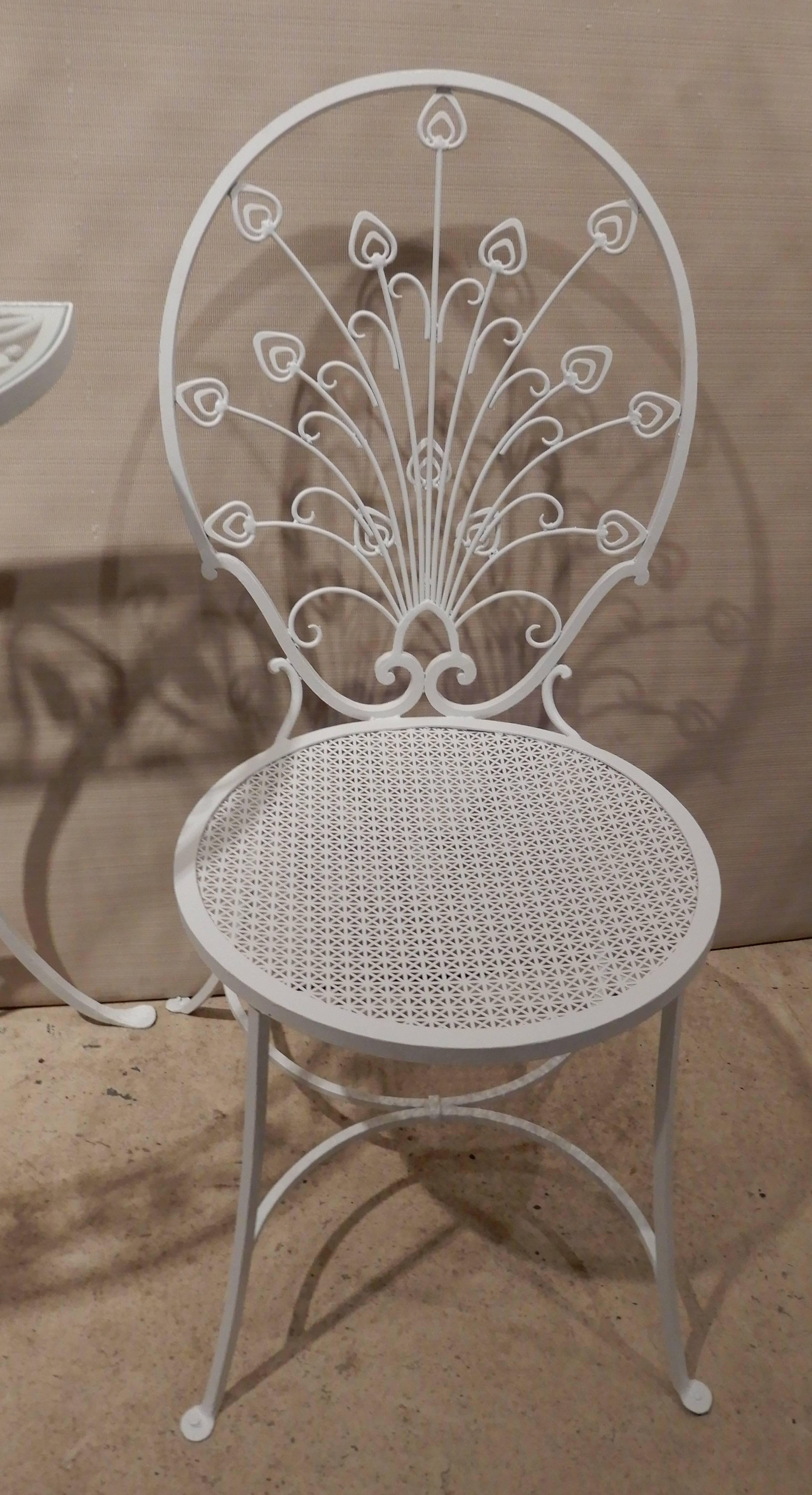 Late 20th Century Vintage Salterini Mini Peacock Chair with Matching Table For Sale