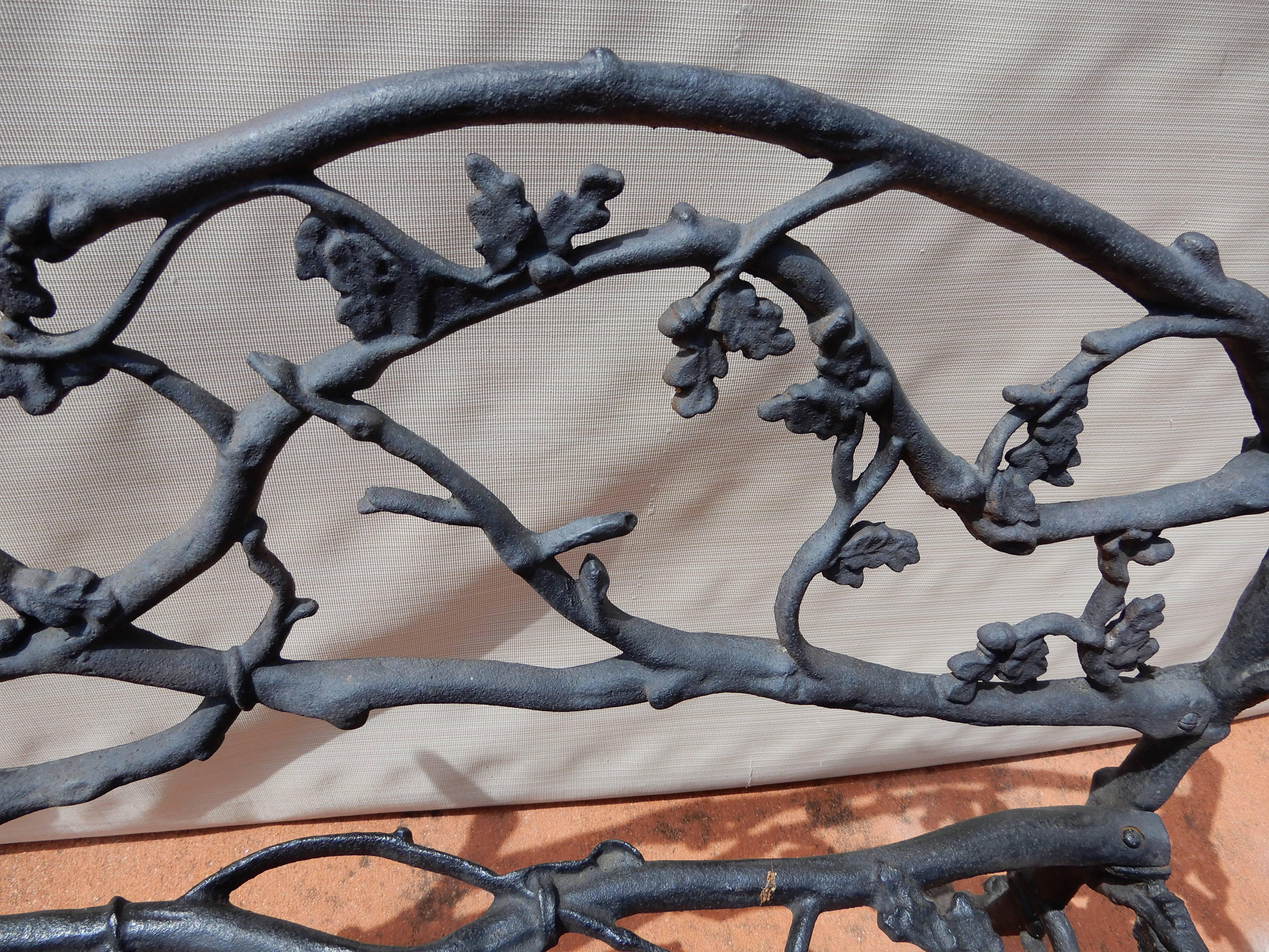 wrought iron settee bench