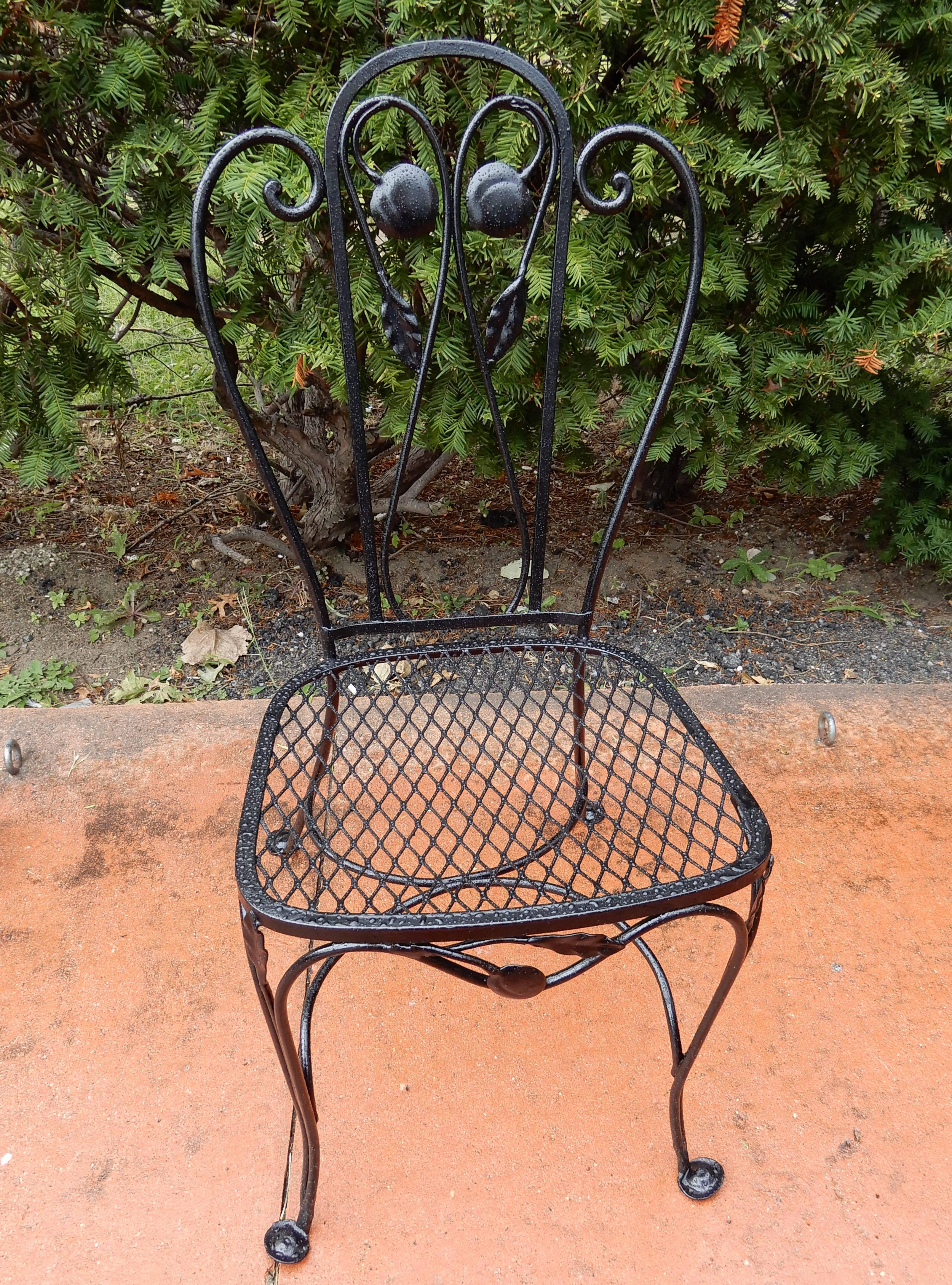 American Salterini Patio Dining Set, Wrought Iron Seven Pieces