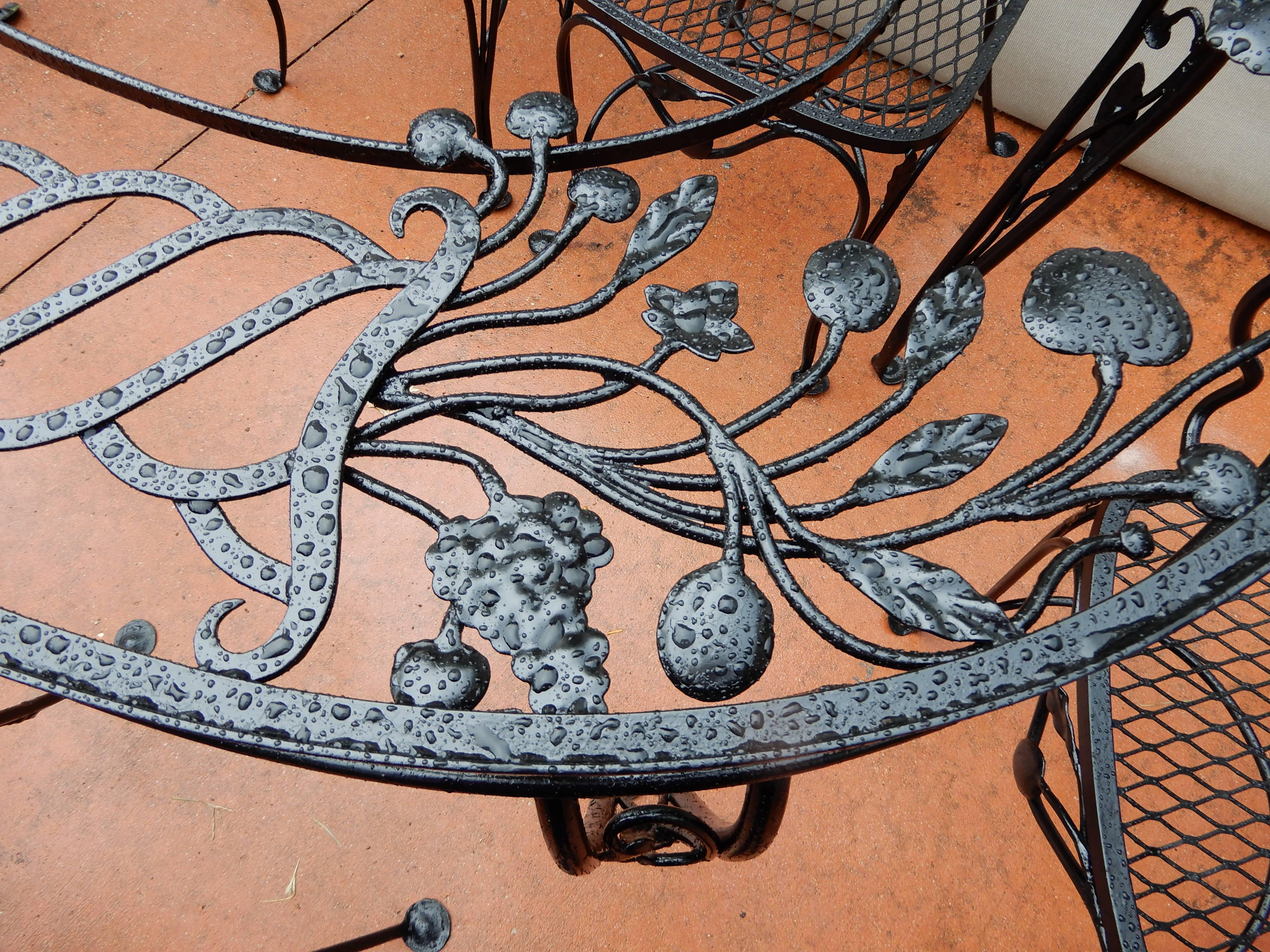 Salterini Patio Dining Set, Wrought Iron Seven Pieces 1
