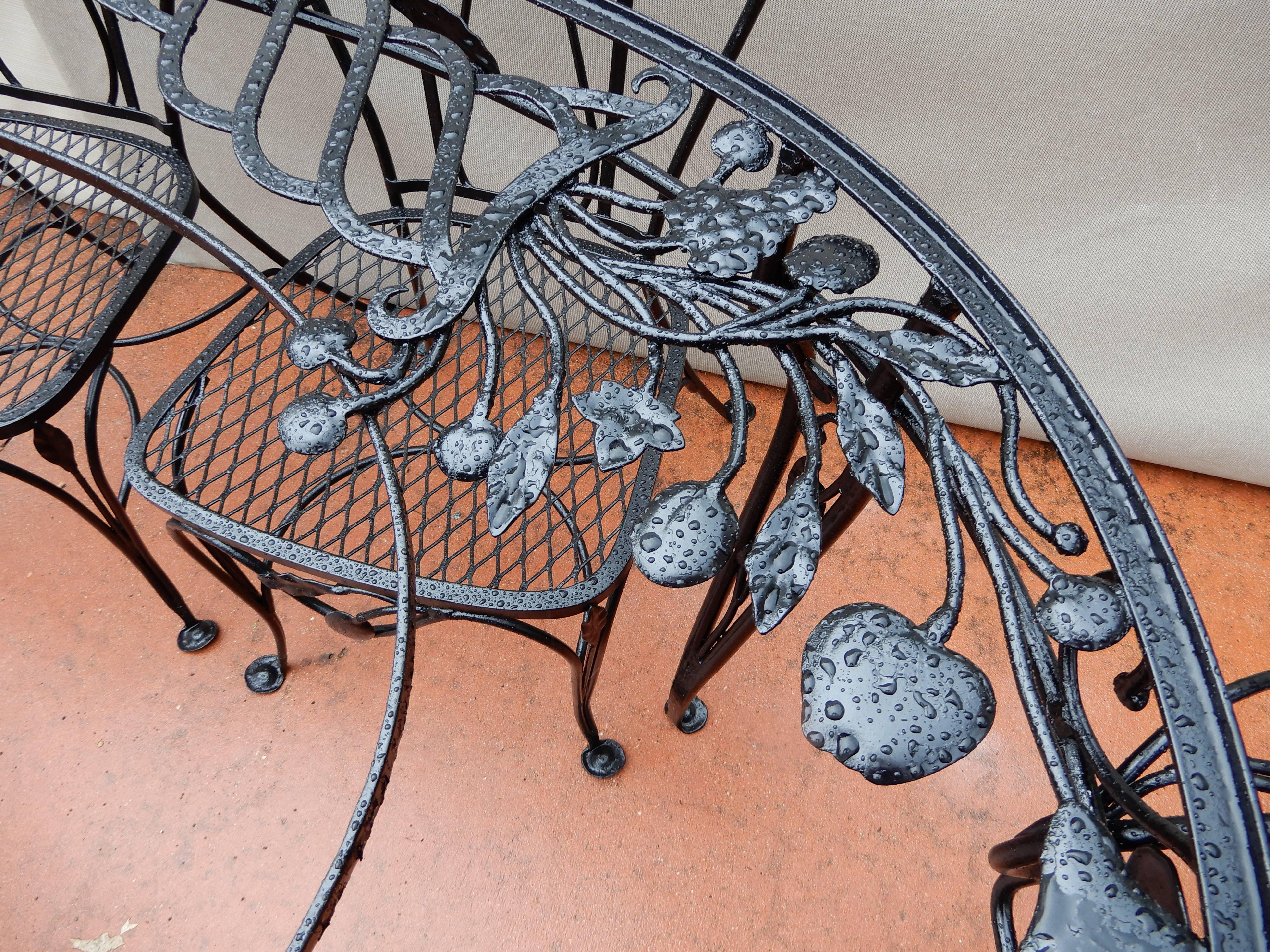 Salterini Patio Dining Set, Wrought Iron Seven Pieces 2