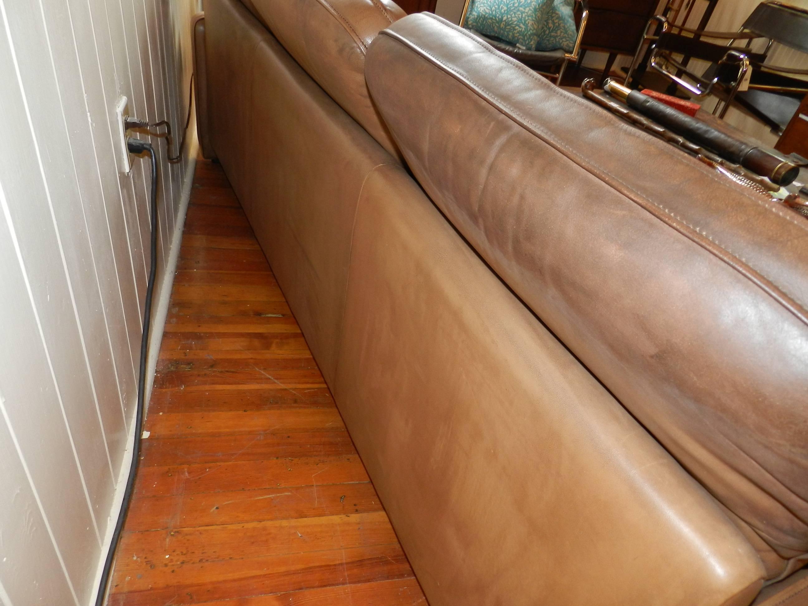 Mid-Century Modern Leather Sofa by De Sede For Sale