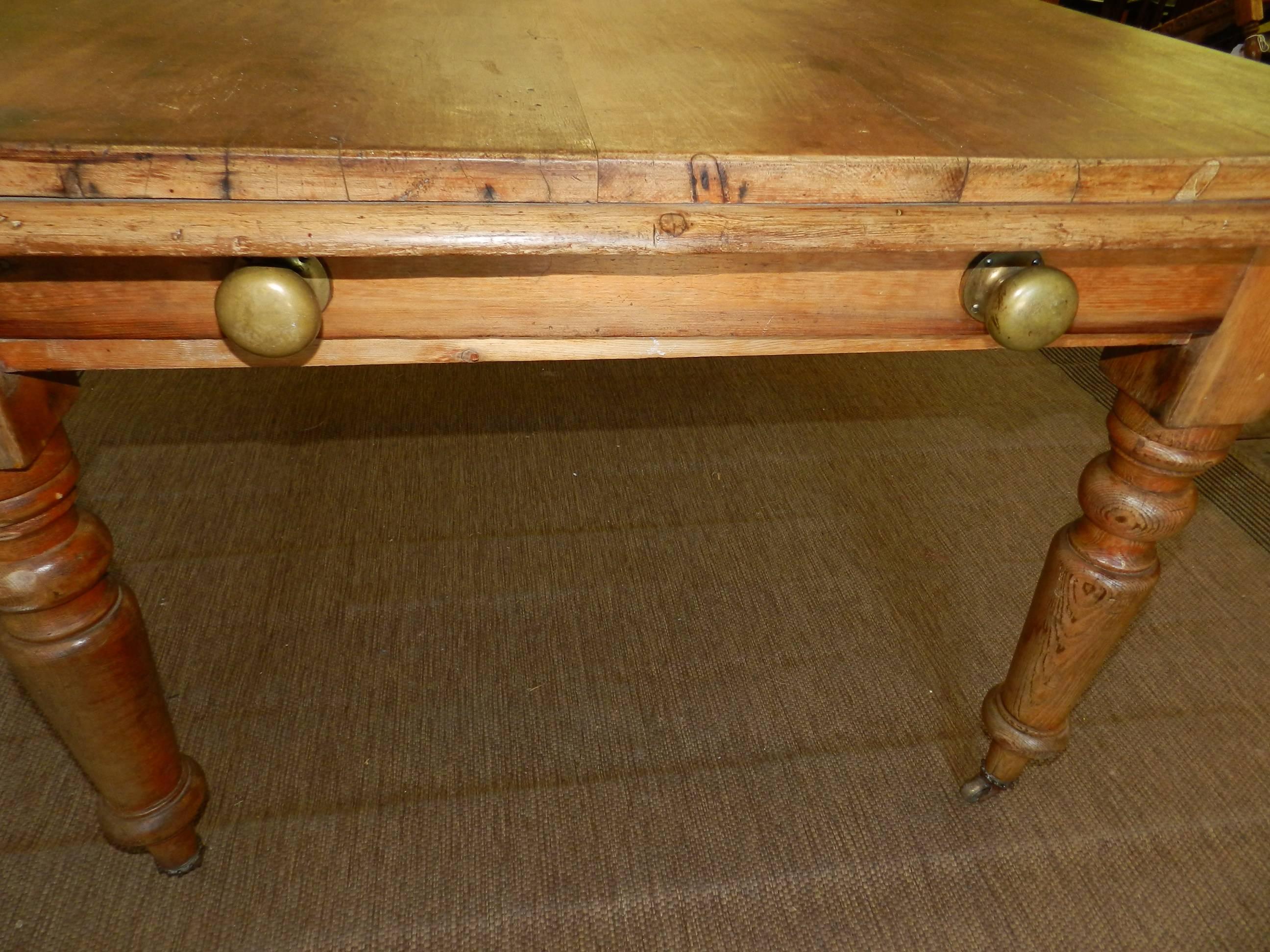 Late 19th Century Antique Pine Farm Table