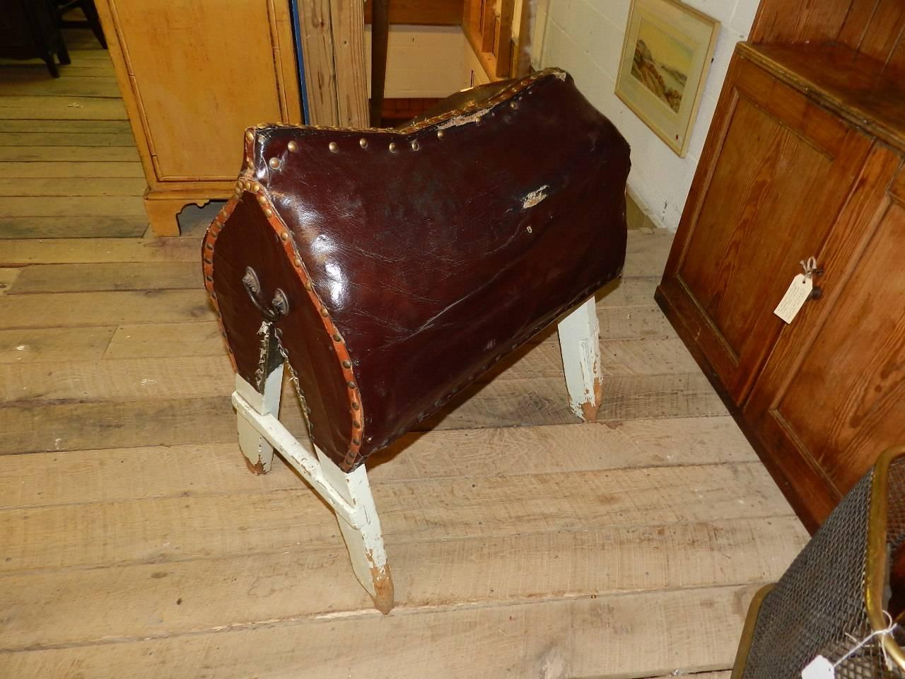 Hand-Crafted Leather Saddle Stand For Sale