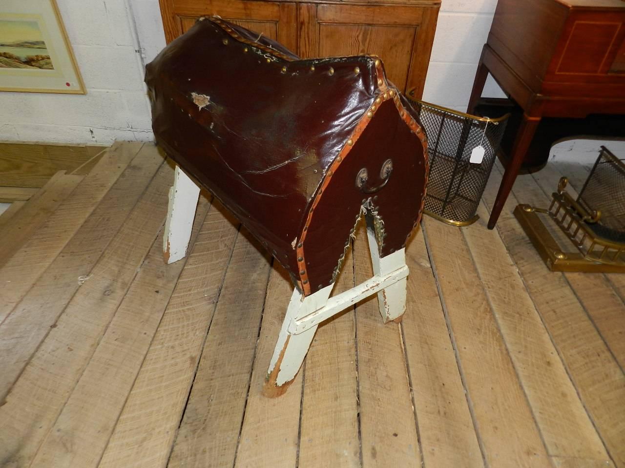English Leather Saddle Stand For Sale