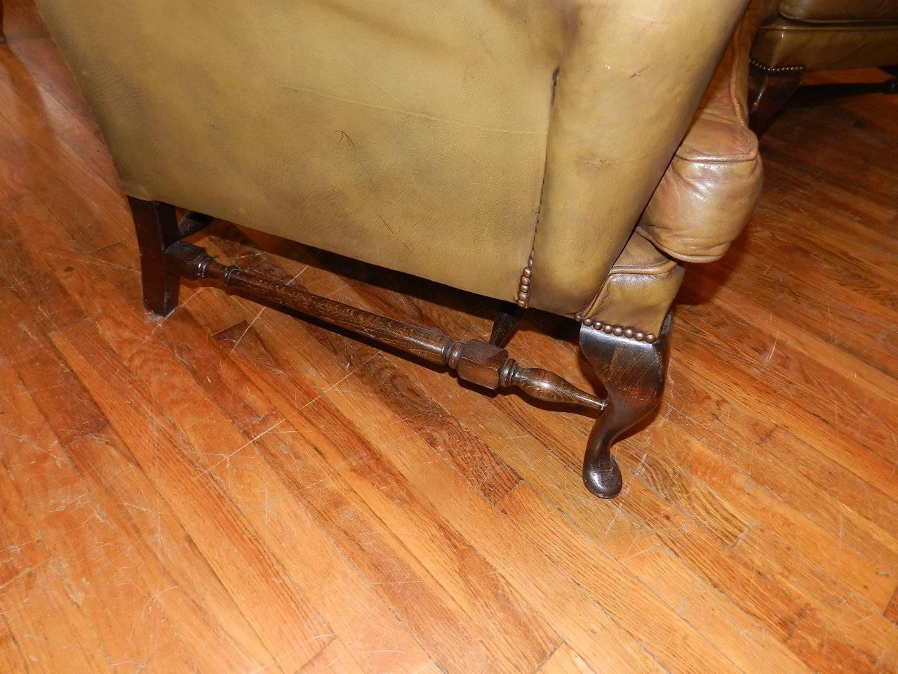 Pair of Antique Leather Club Chairs 2