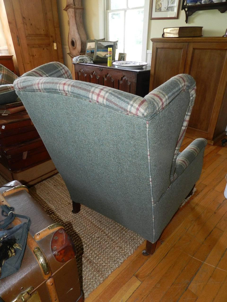 Antique Upholstered Wing Chair In Excellent Condition In Millwood, VA