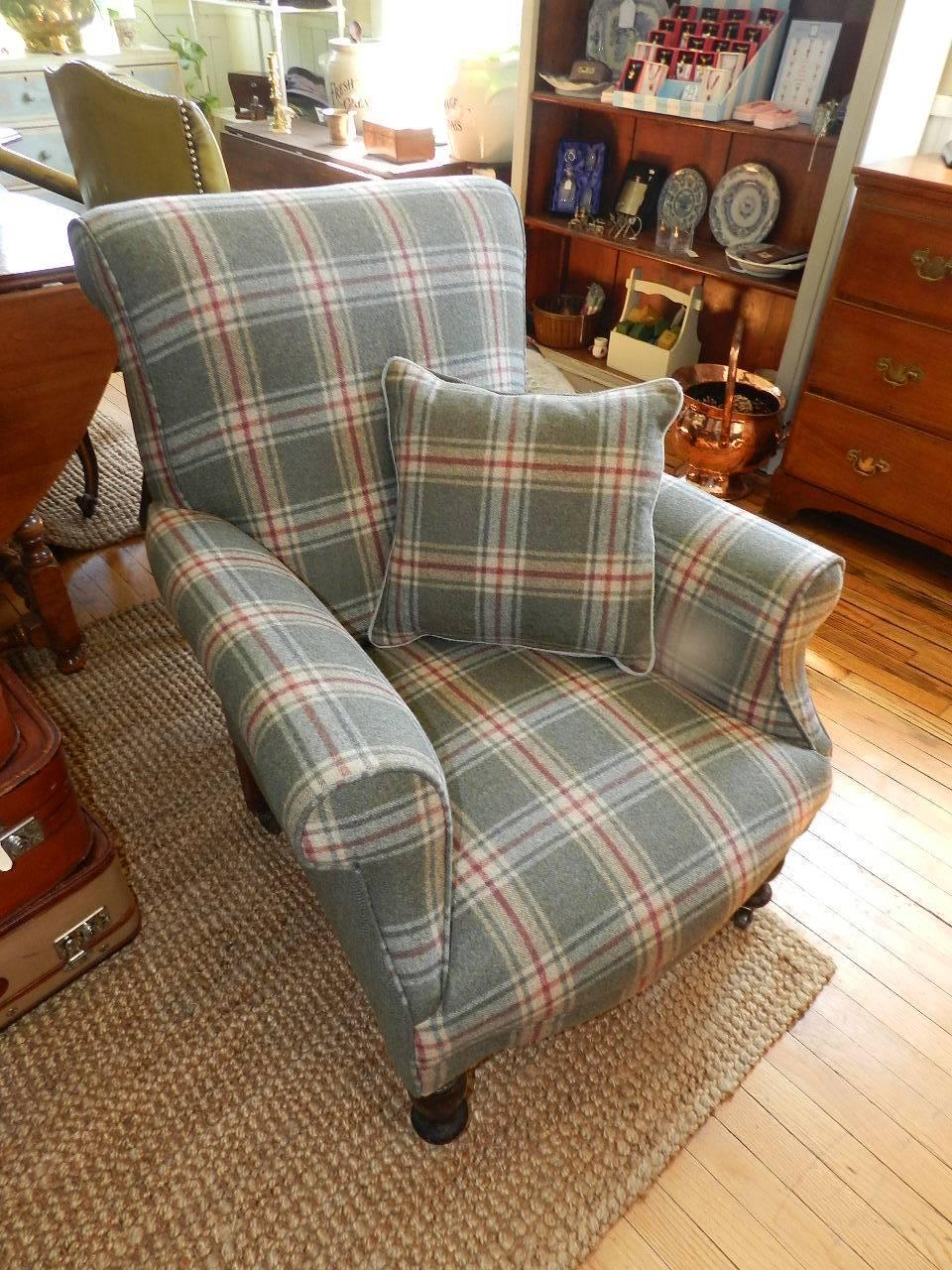 Antique Upholstered Armchair In Excellent Condition In Millwood, VA