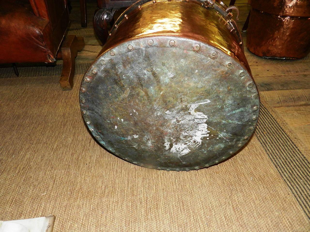 Antique Copper Log Bucket 1