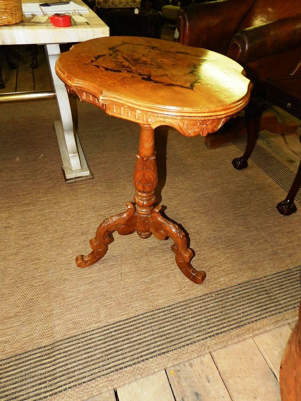 Arts and Crafts Antique Tyrolean Walnut Table