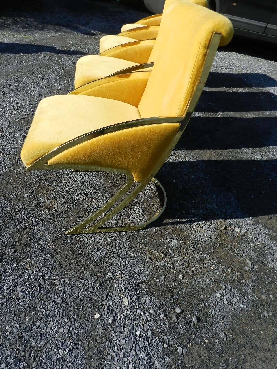 Very stylish set of four Mid-Century upholstered armchairs.