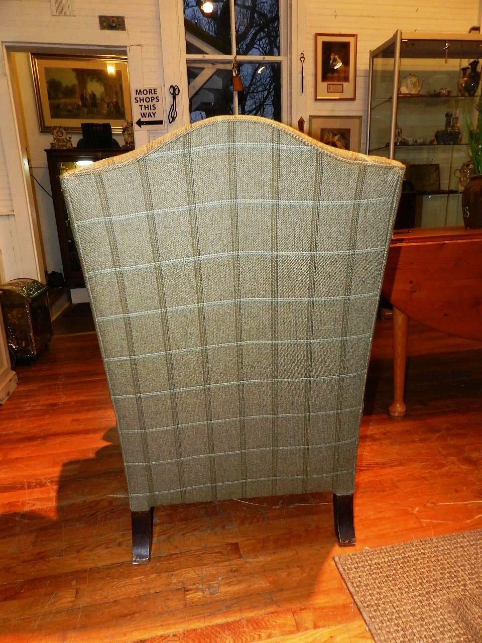 British Colonial Upholstered Wing Chair