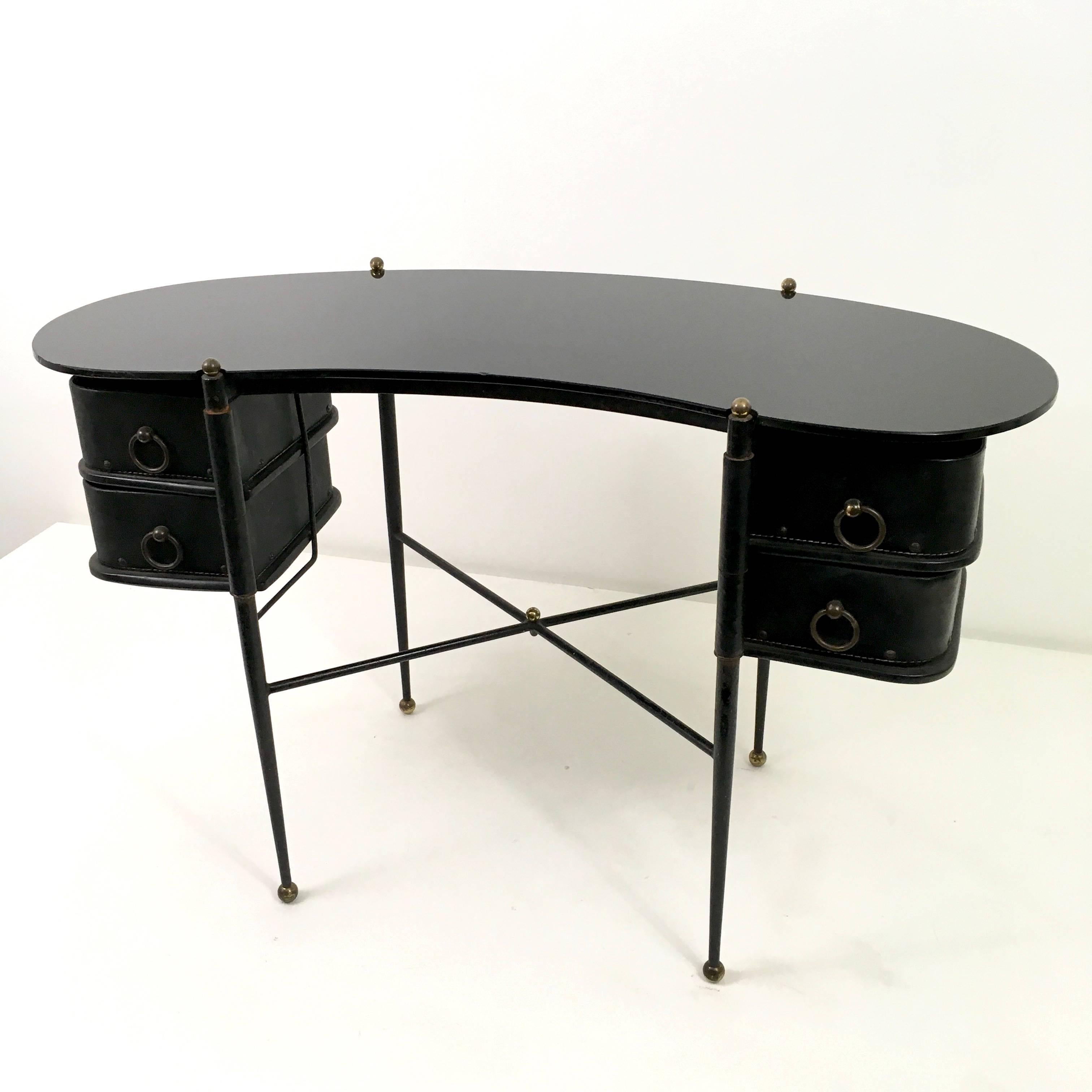 Jacques Adnet Petit Desk In Excellent Condition In Los Angeles, CA