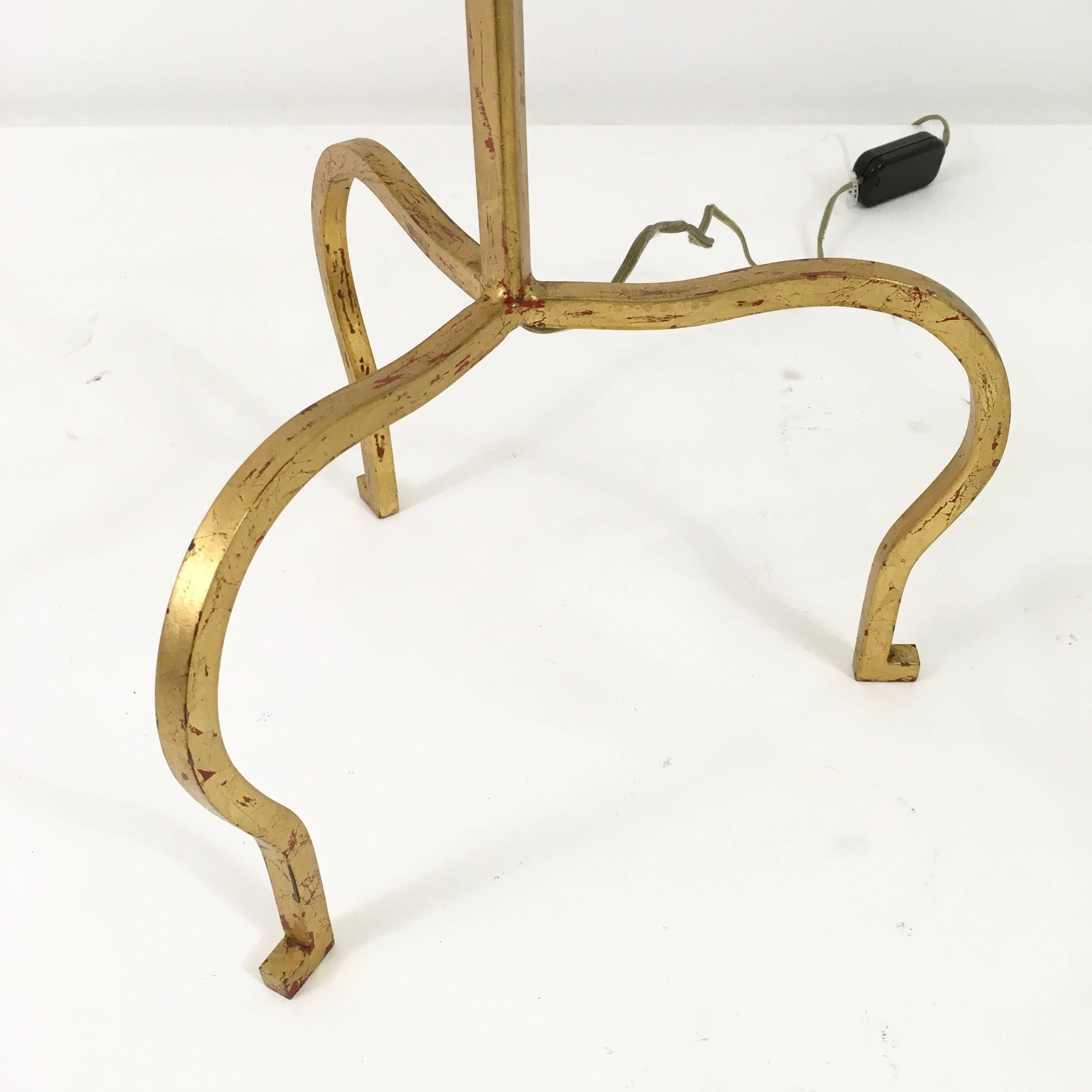 Maison Ramsay Gilded Iron Floor Lamps In Excellent Condition For Sale In Los Angeles, CA