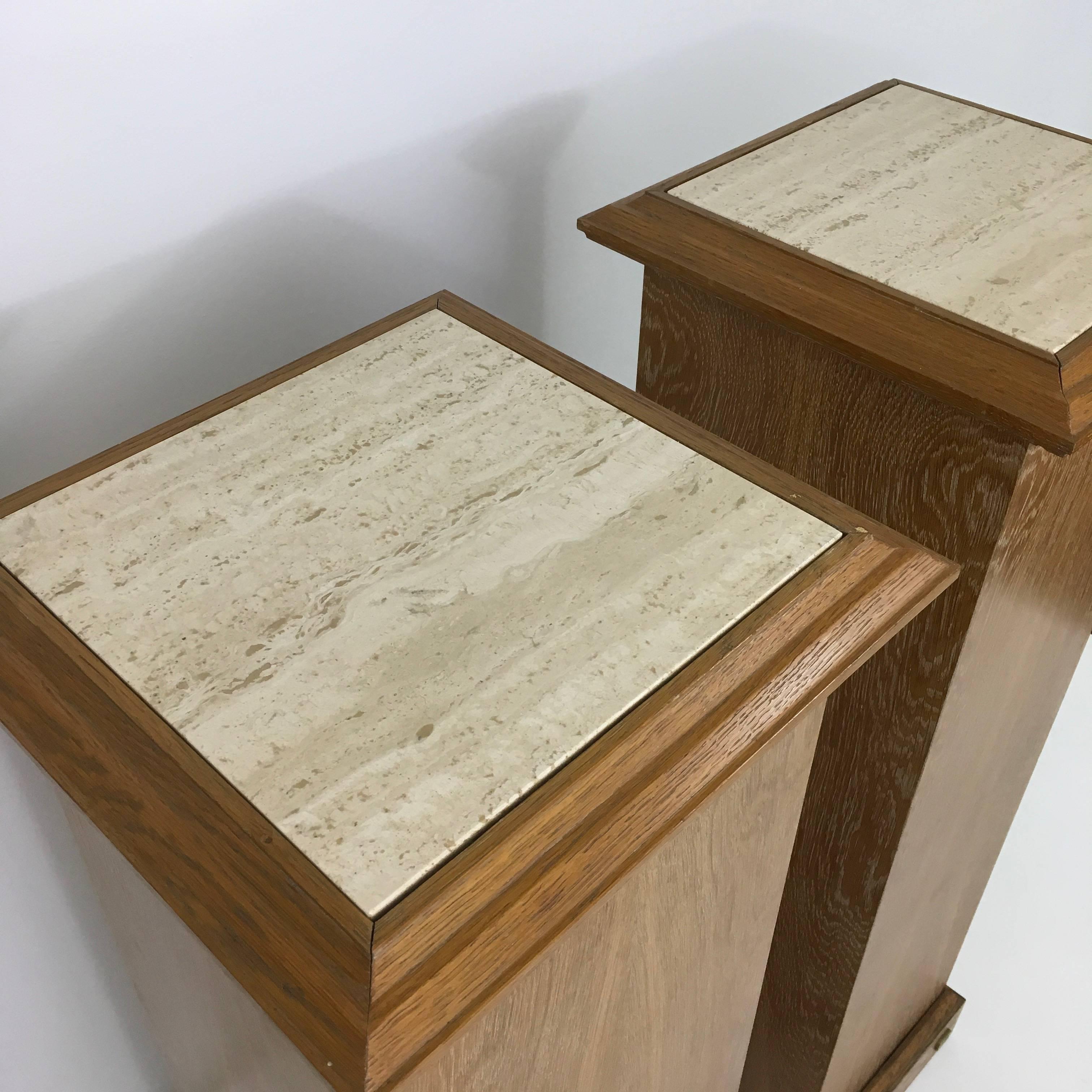 Jean Claude Mahey Cerused Pedestals In Good Condition For Sale In Los Angeles, CA