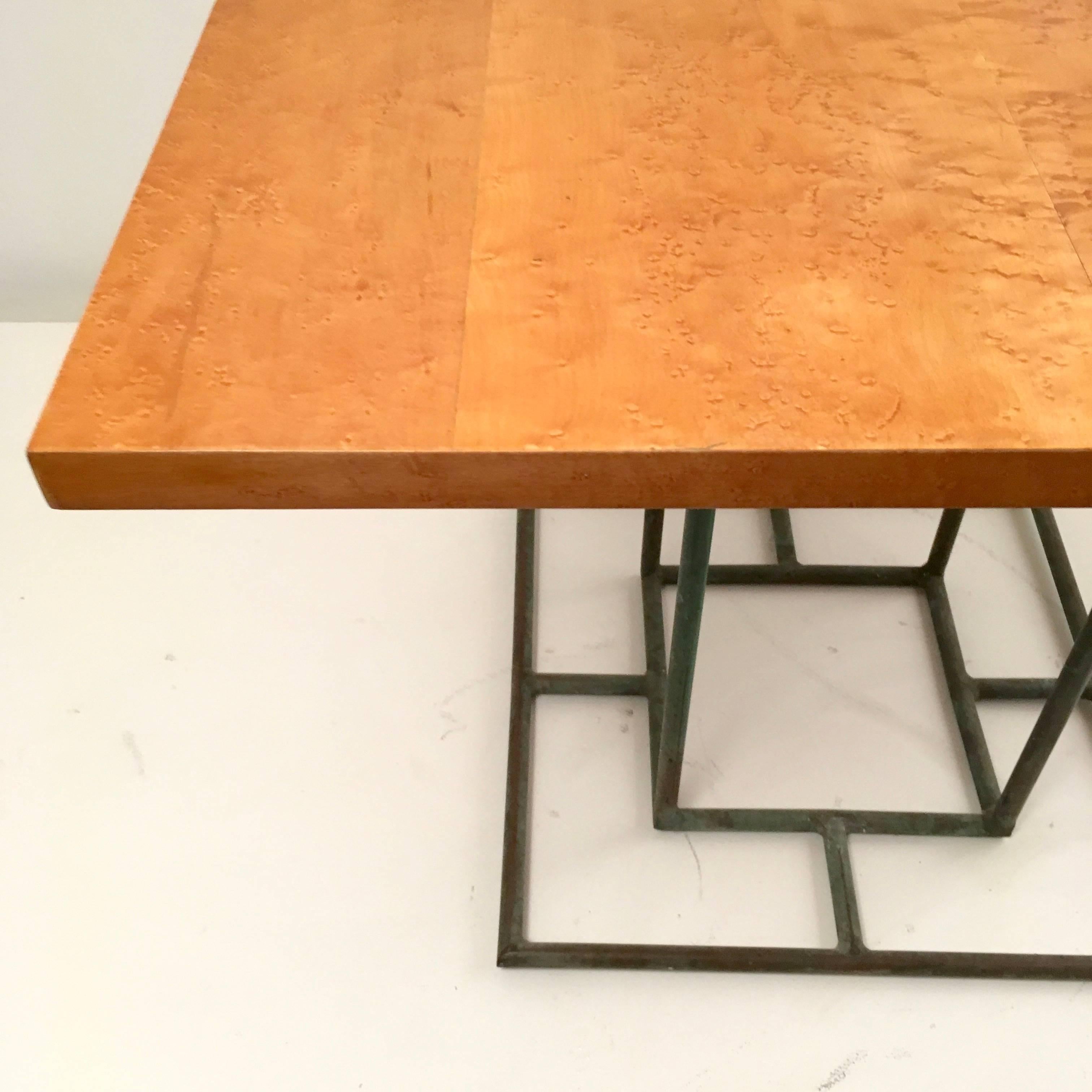 Mid-20th Century Walter Lamb Dining Table with Birch Burl Top For Sale