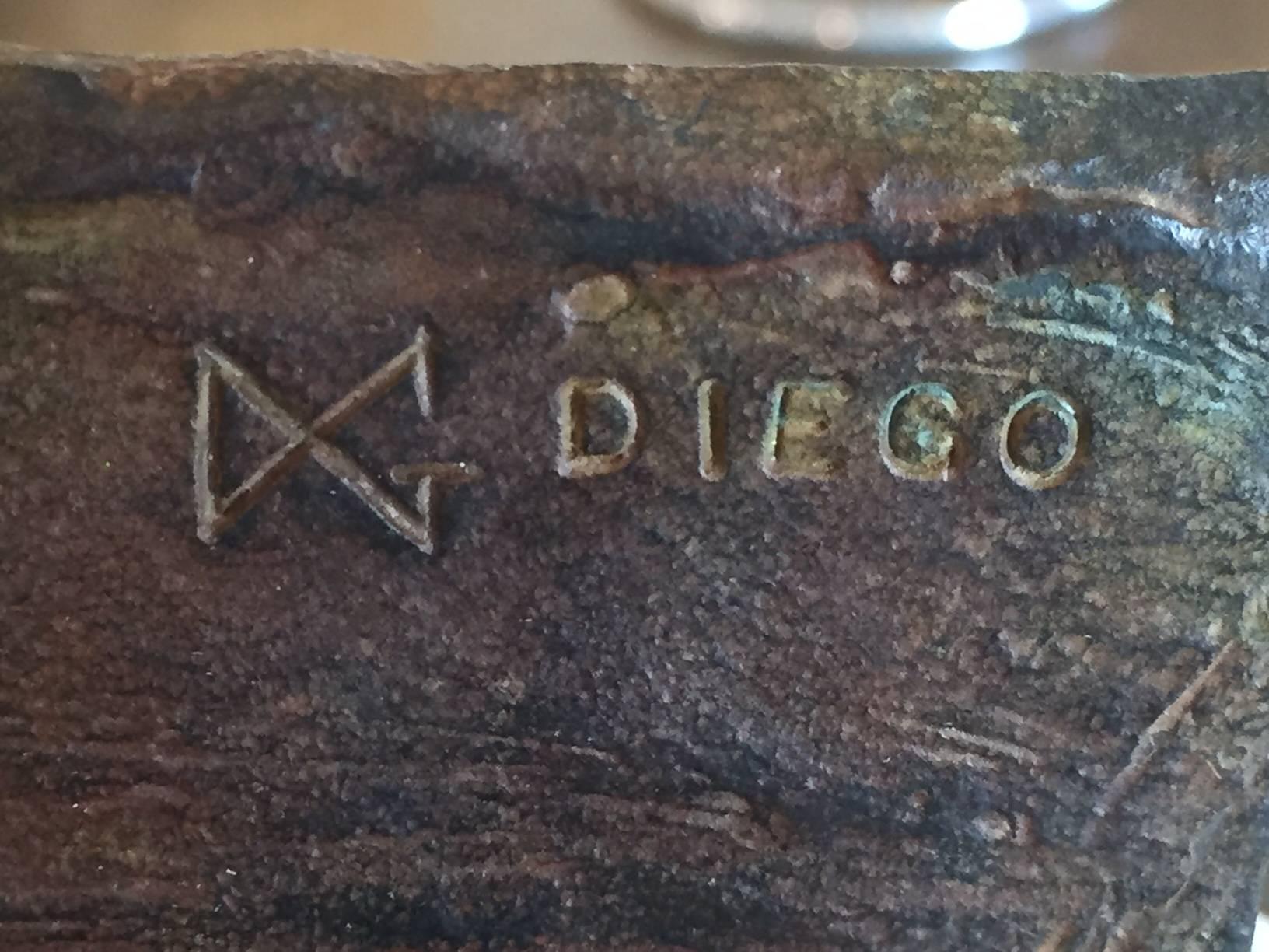 20th Century Diego Giacometti Rare Bronze Sconces
