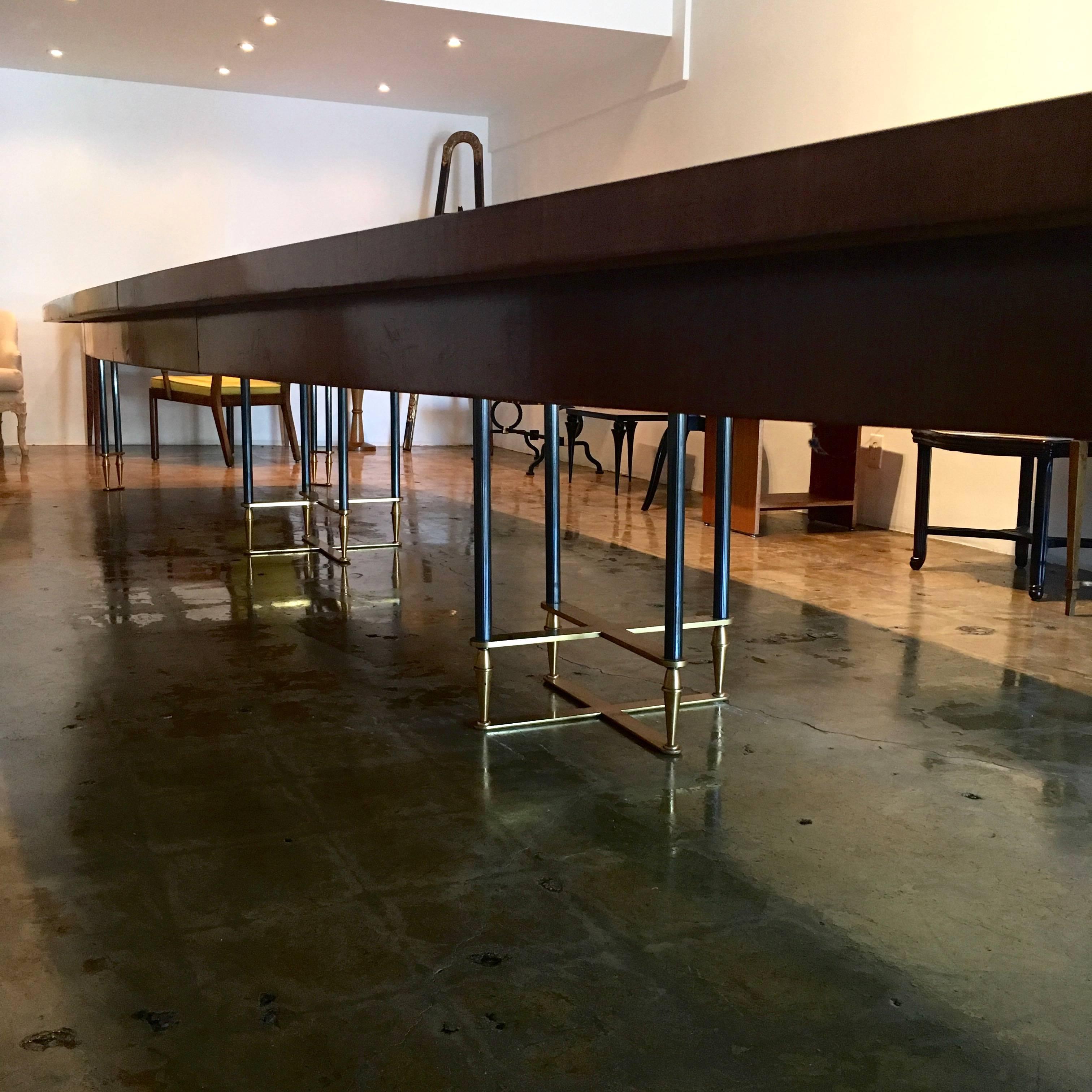 A spectacular unique Jules Leleu monumental dining table. 
Easily seats 20 guests. 
Signed and numbered.
 
