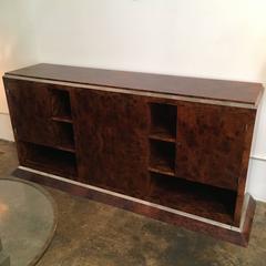Jacques Adnet Chrome-Mounted Credenza