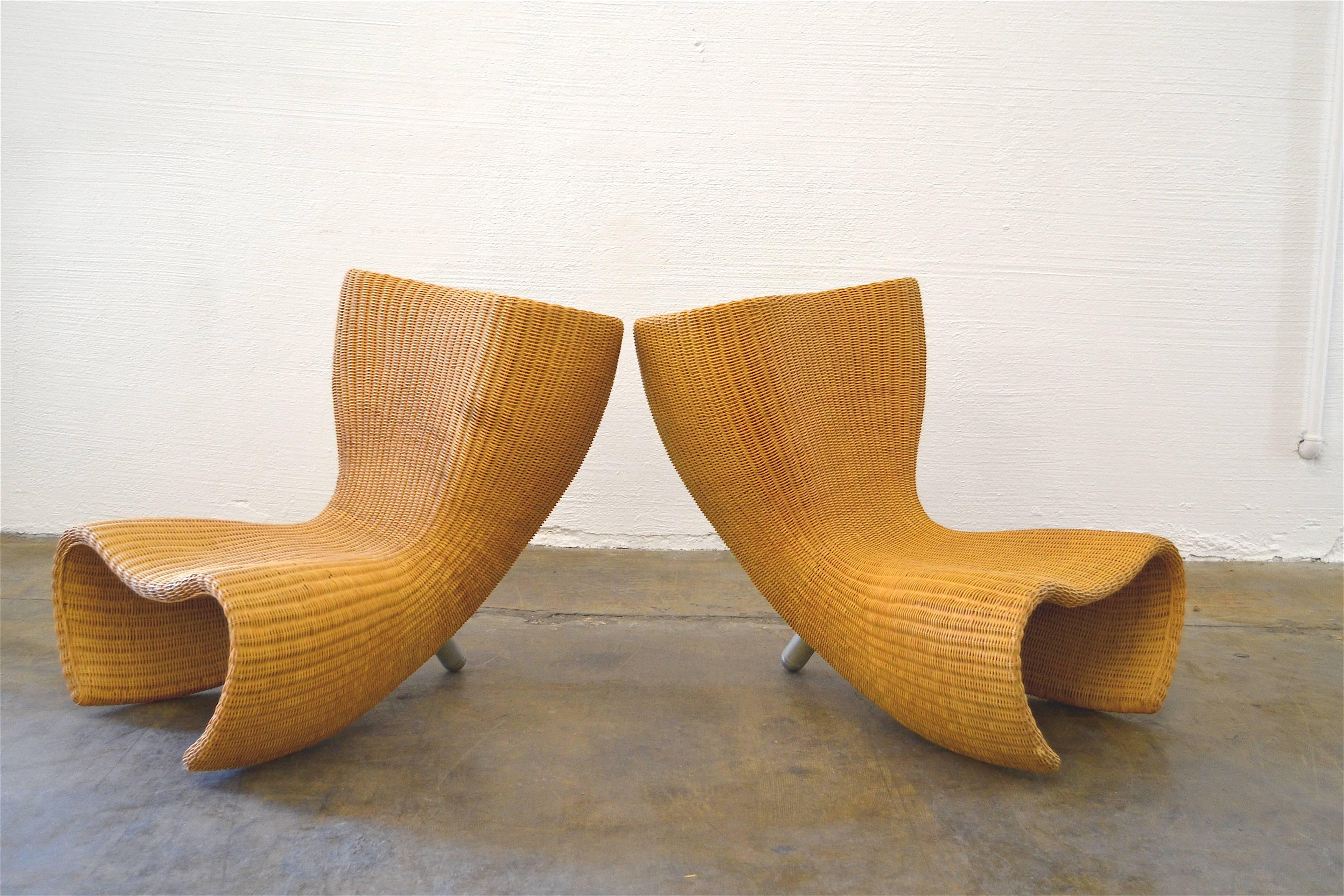 A fantastic, early pair of the Classic Newson chair.
Provenance- William Stewart Collection, Barry Friedman NYC.