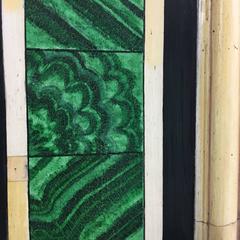 Jean Roger Faux Malachite and Ivory Wall Mirror